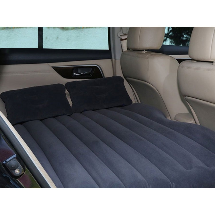 (135x85x35cm) Aufblasbare Auto Bett Luftmatratze für Autorücksitz inkl. 2 Kissen - Schwarz
