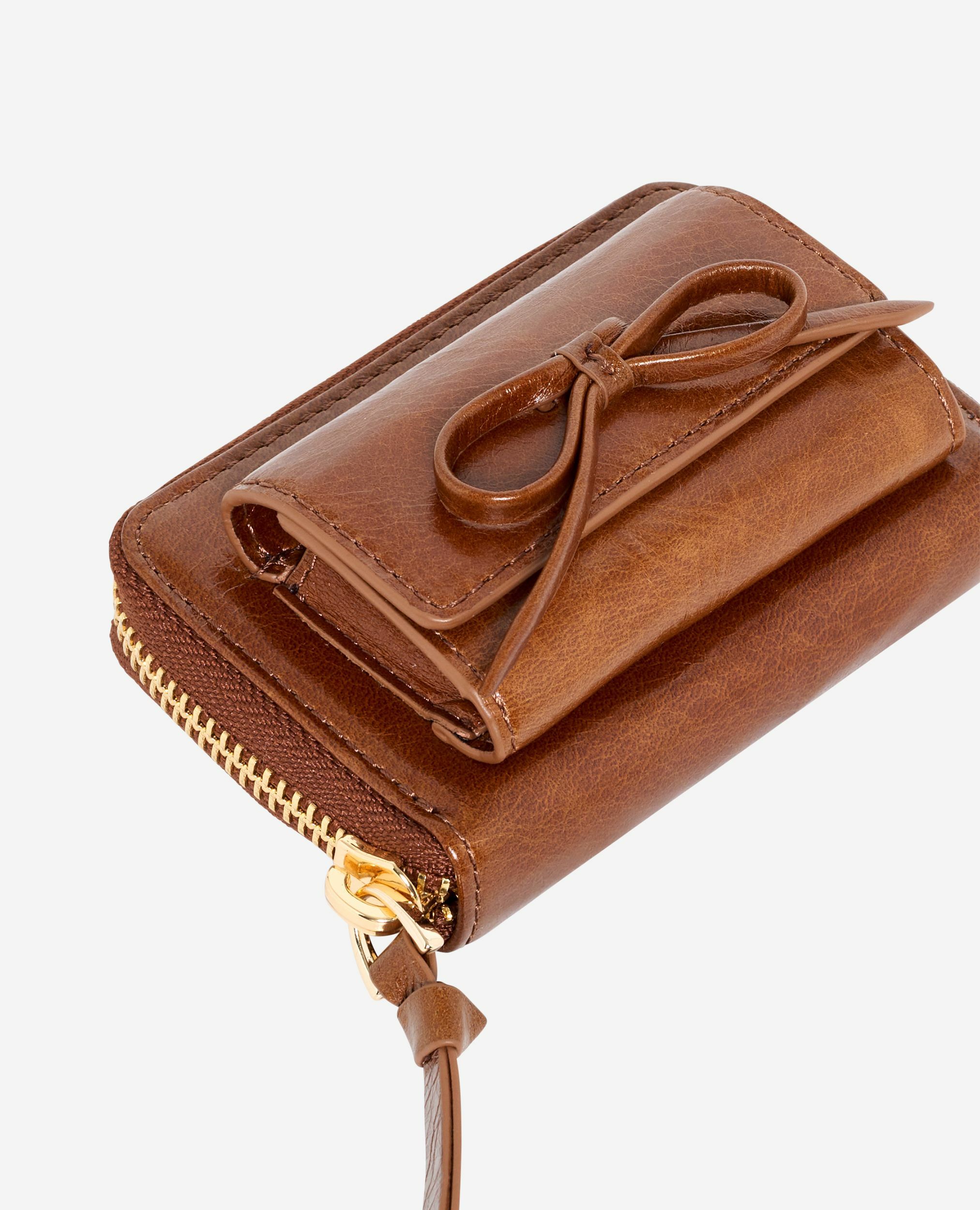 Porte monnaie Amelia en cuir marron