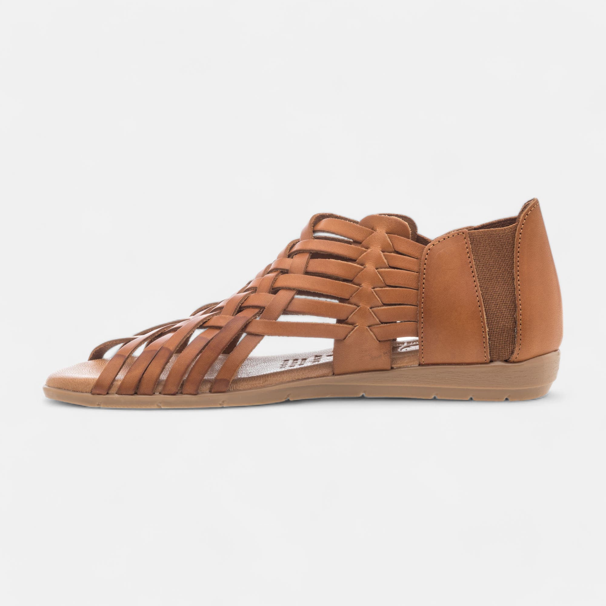 Sandales Femme en cuir cognac