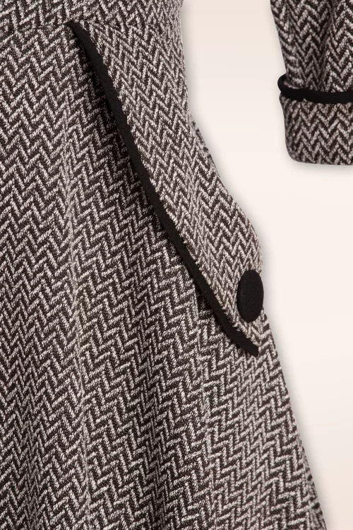 Vixen Marica herringbone swing jurk in grijs