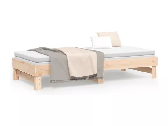 Lit coulissant 2x(80x200) cm Bois de pin massif