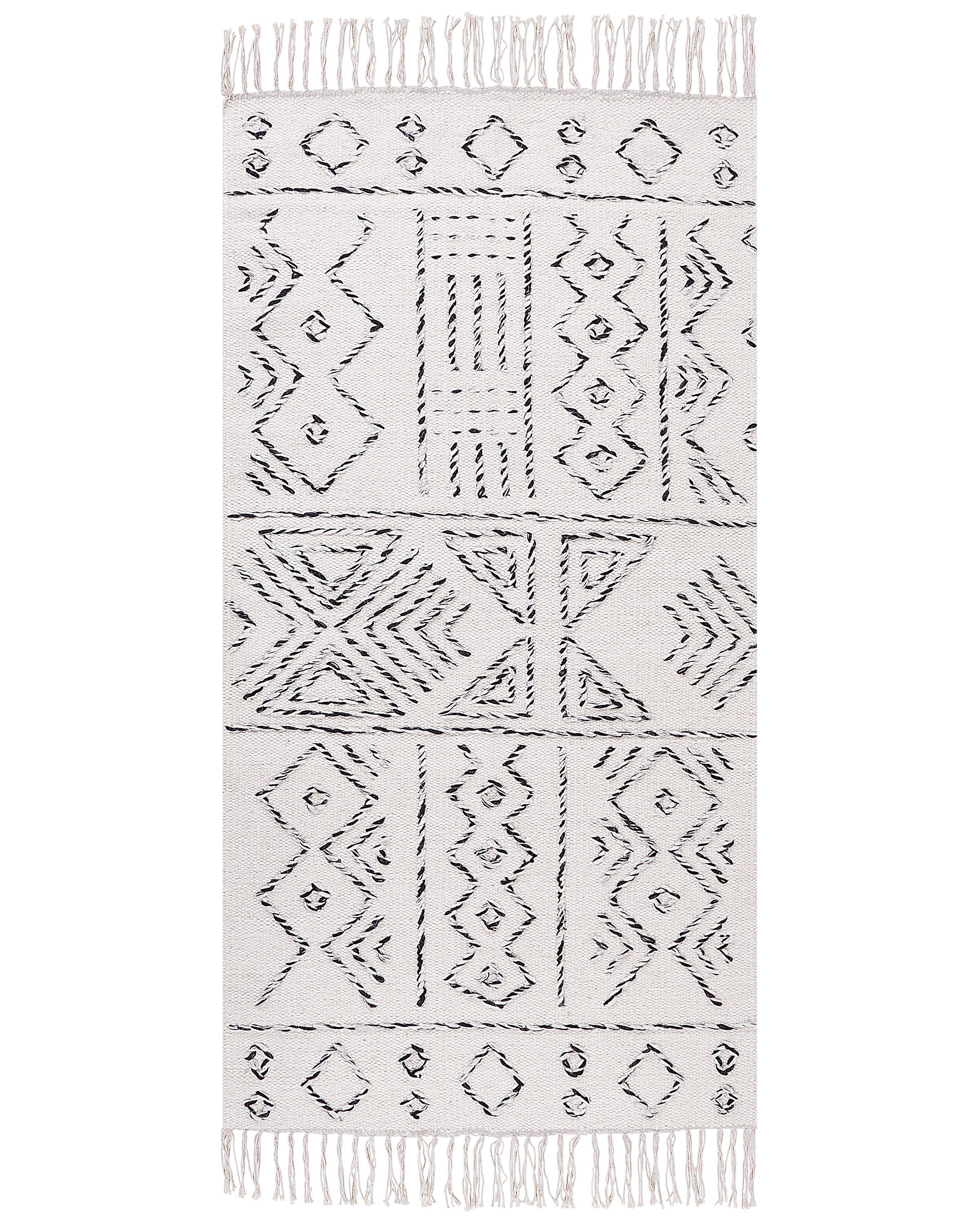 Vloerkleed ALKENT Wit 80 x 150 cm Wol