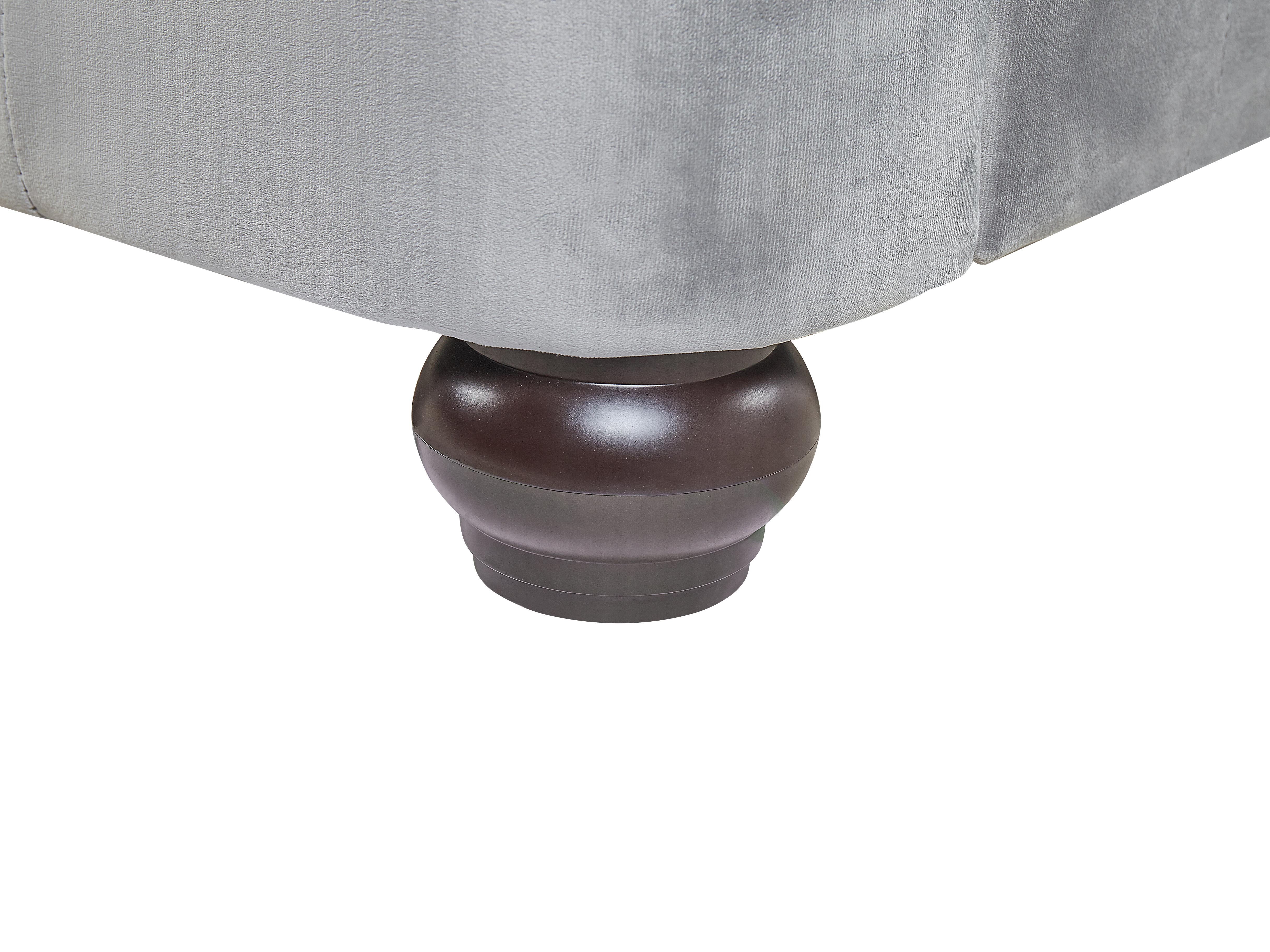 Waterbed Fluweel CAVAILLON 180 x 200 cm Lichtgrijs