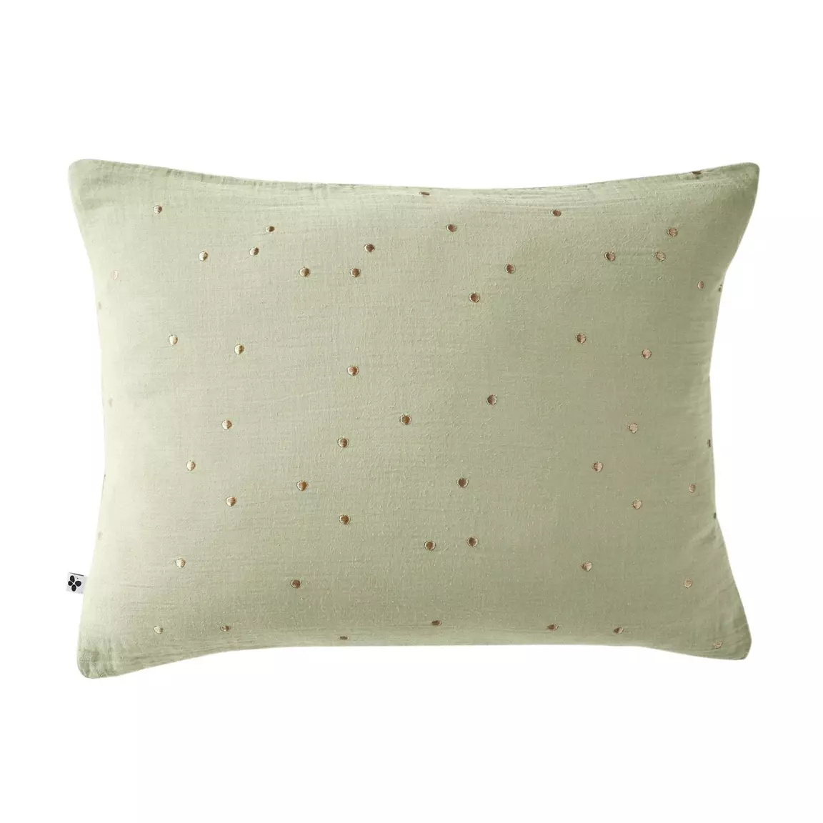 Taie d'oreiller rectangulaire gaze de coton (50 x 70 cm) Gaïa Chic Vert tilleul