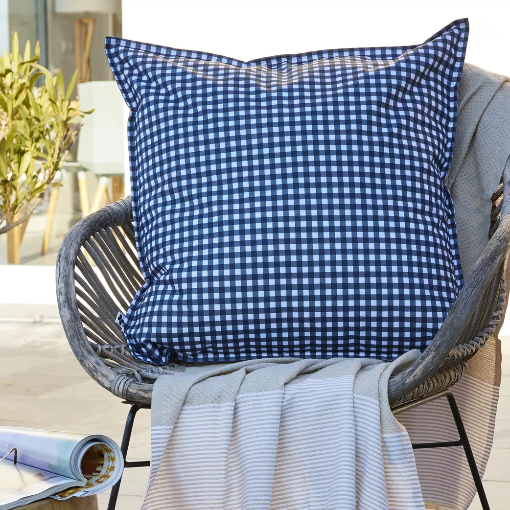 Housse de coussin extérieur carrée (60 x 60 cm) Vickie Bleu nuit