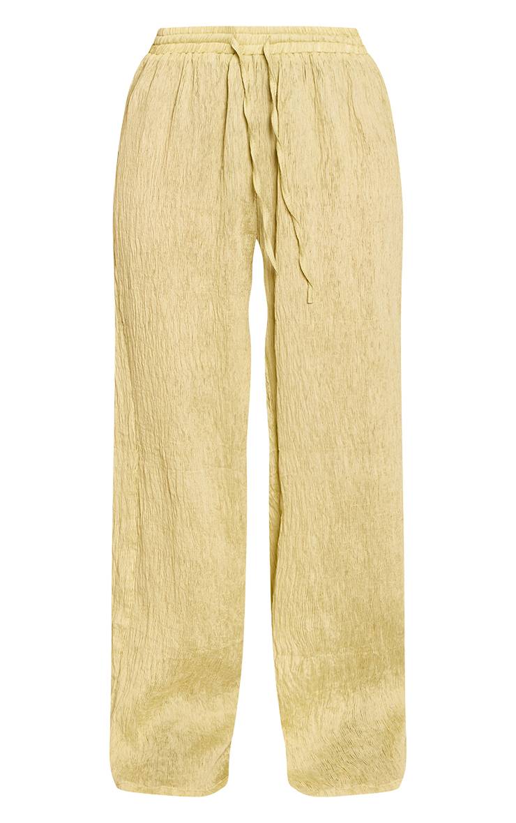 Pale Lime Pantalon Large Texturé Tissé À Cordon De Serrage Ensemble Coordonné