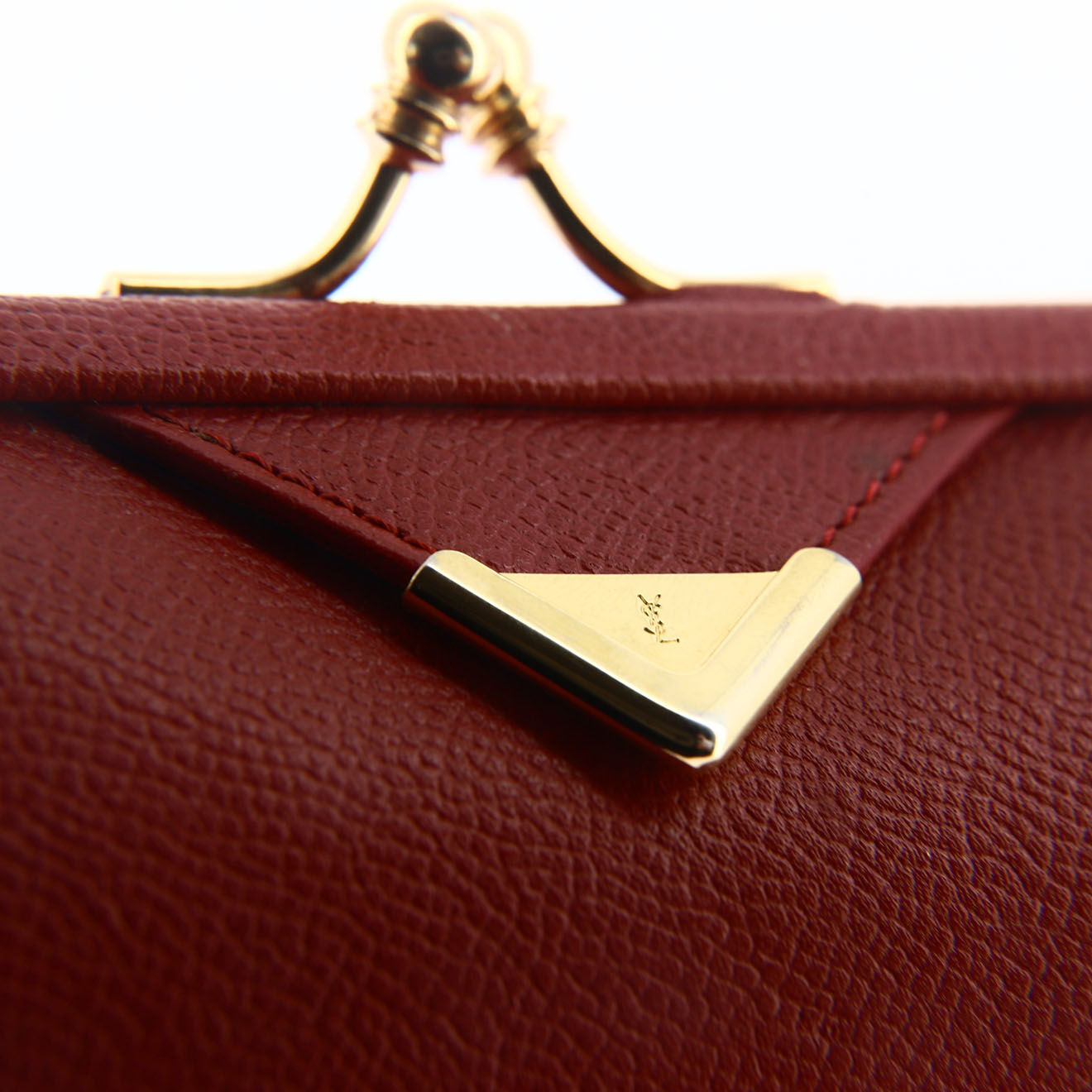 Saint Laurent Porte-monnaie Vintage en Cuir rouge - Très bon état - 8.5x5 cm
