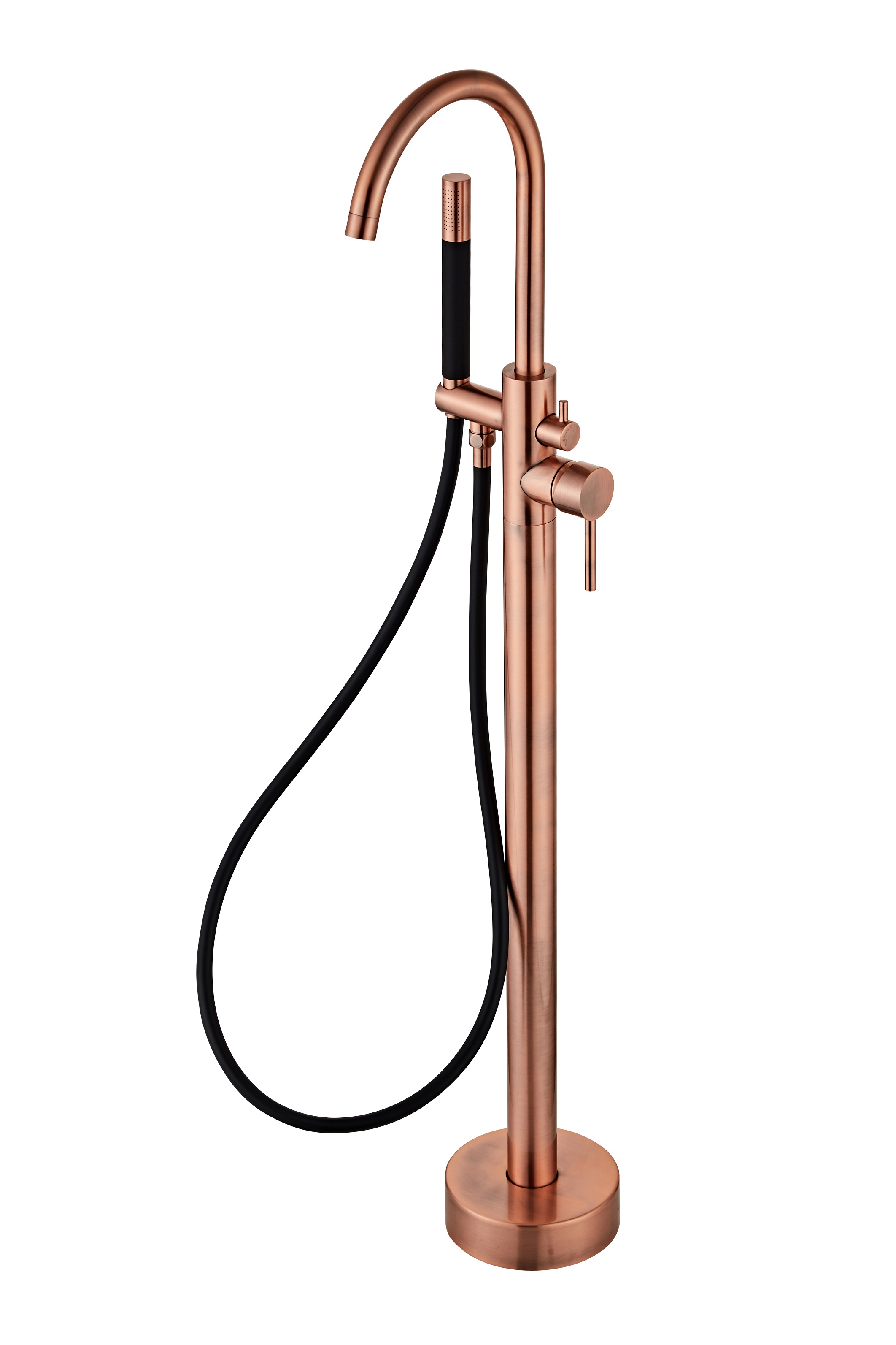 Saniclear Copper Pro vrijstaande badkraan koper geborsteld