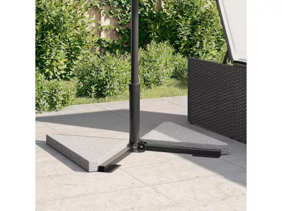 Plaques de poids de parasol 2 pcs triangulaire granit gris 14kg