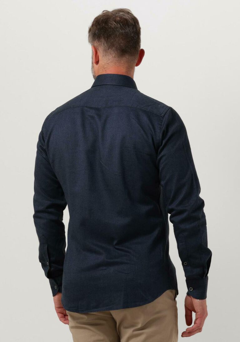 PROFUOMO blauwe profuomo casual overhemd twill brush