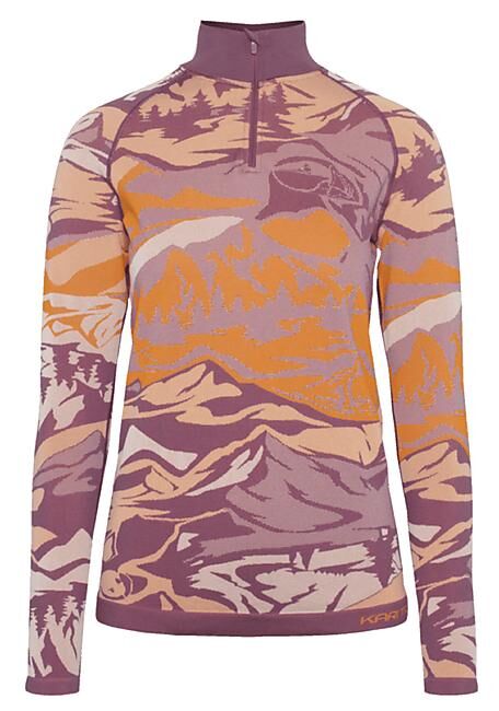 KARI TRAA - T-SHIRT ML DEMI ZIP MILLE HZ W