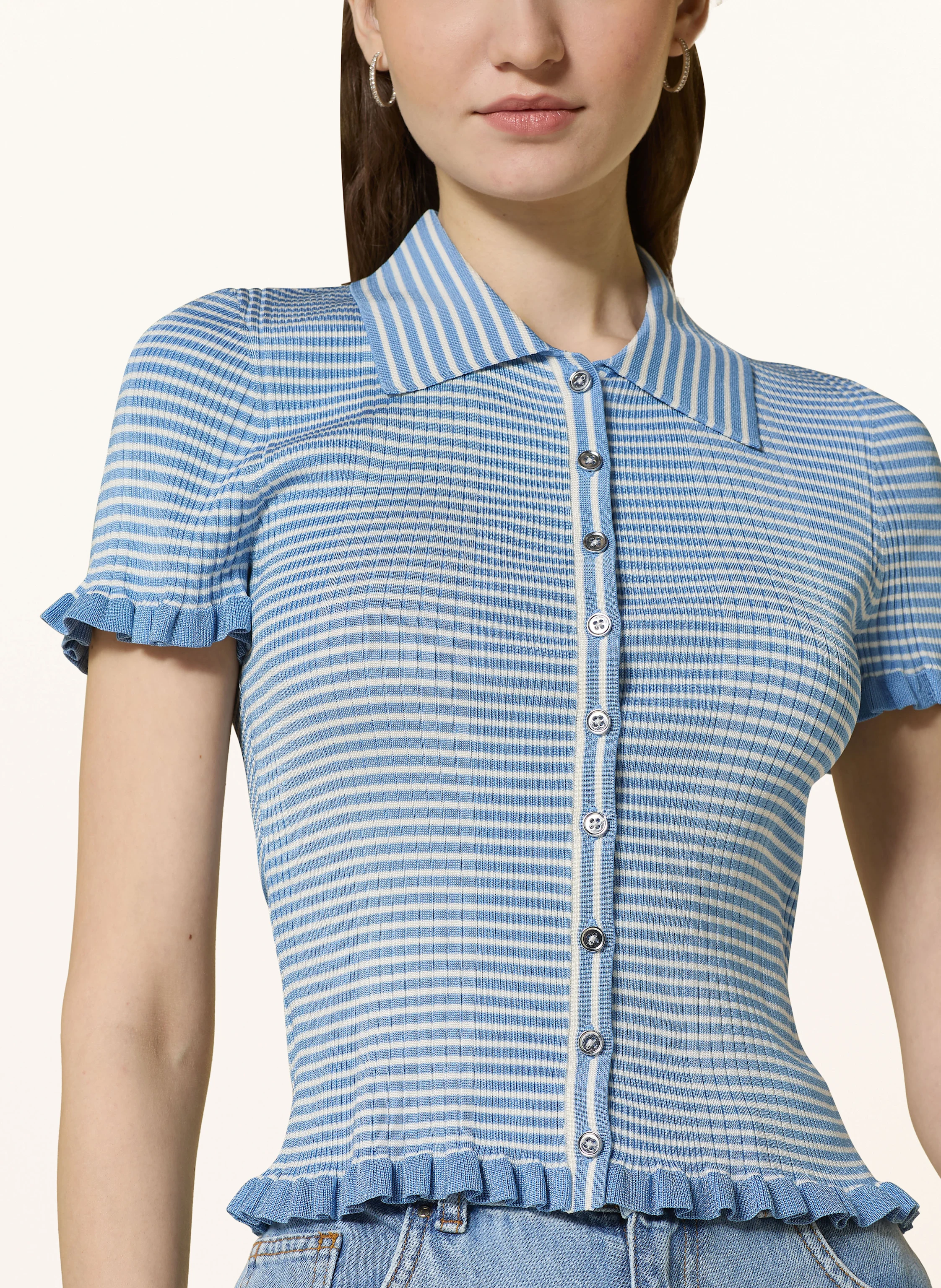 CLAUDIE PIERLOT Strickbluse mit Rüschen