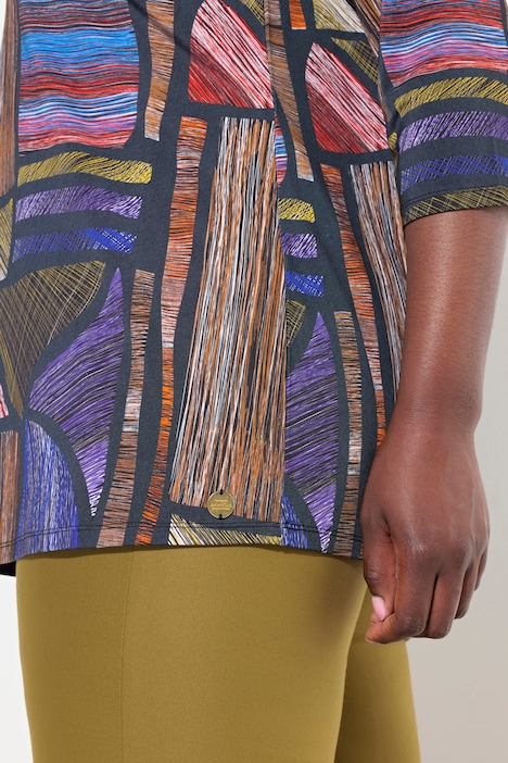 Slinky-Longshirt, A-Linie, Herzausschnitt, 3/4-Arm