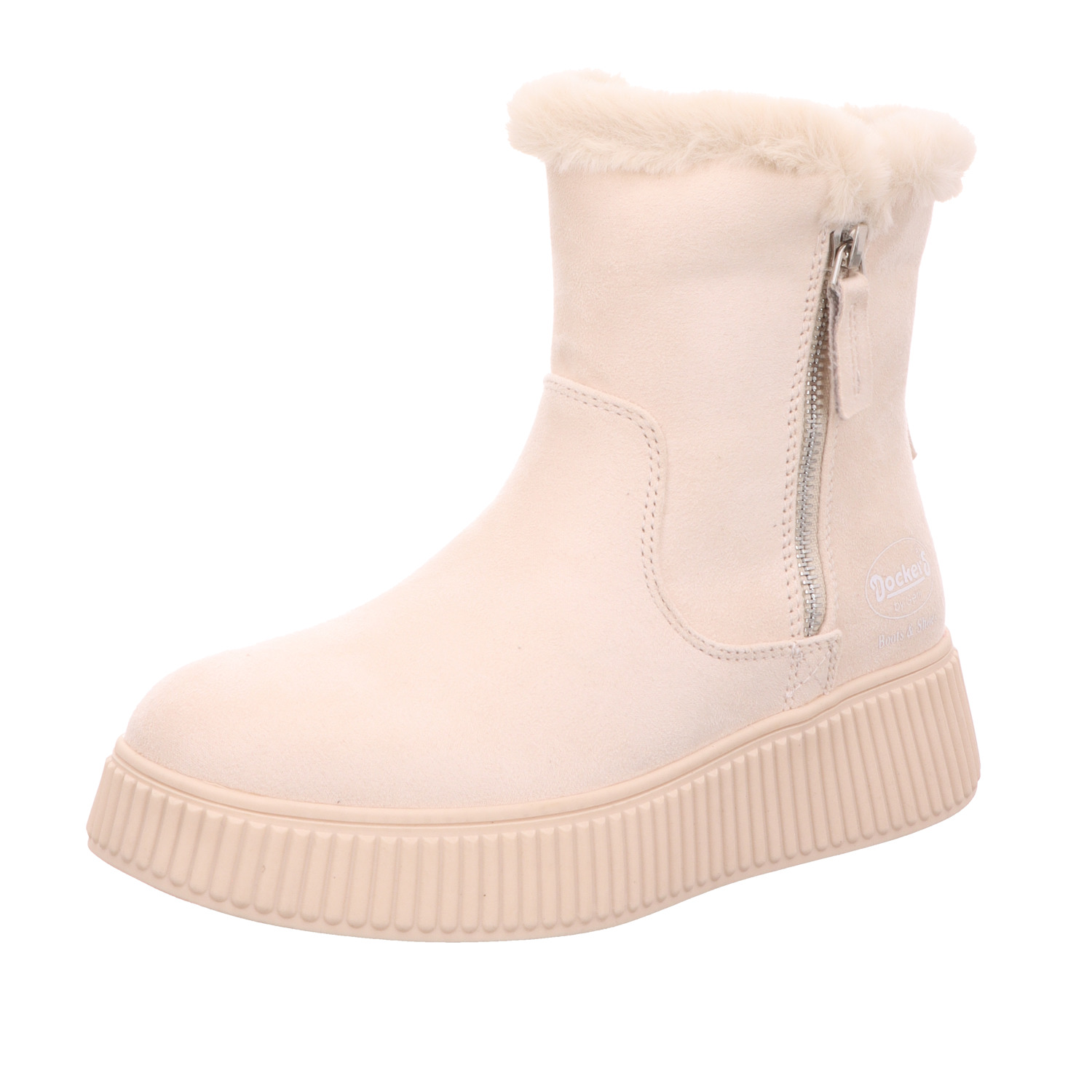 Dockers Damen-Stiefelette Weiß-Beige