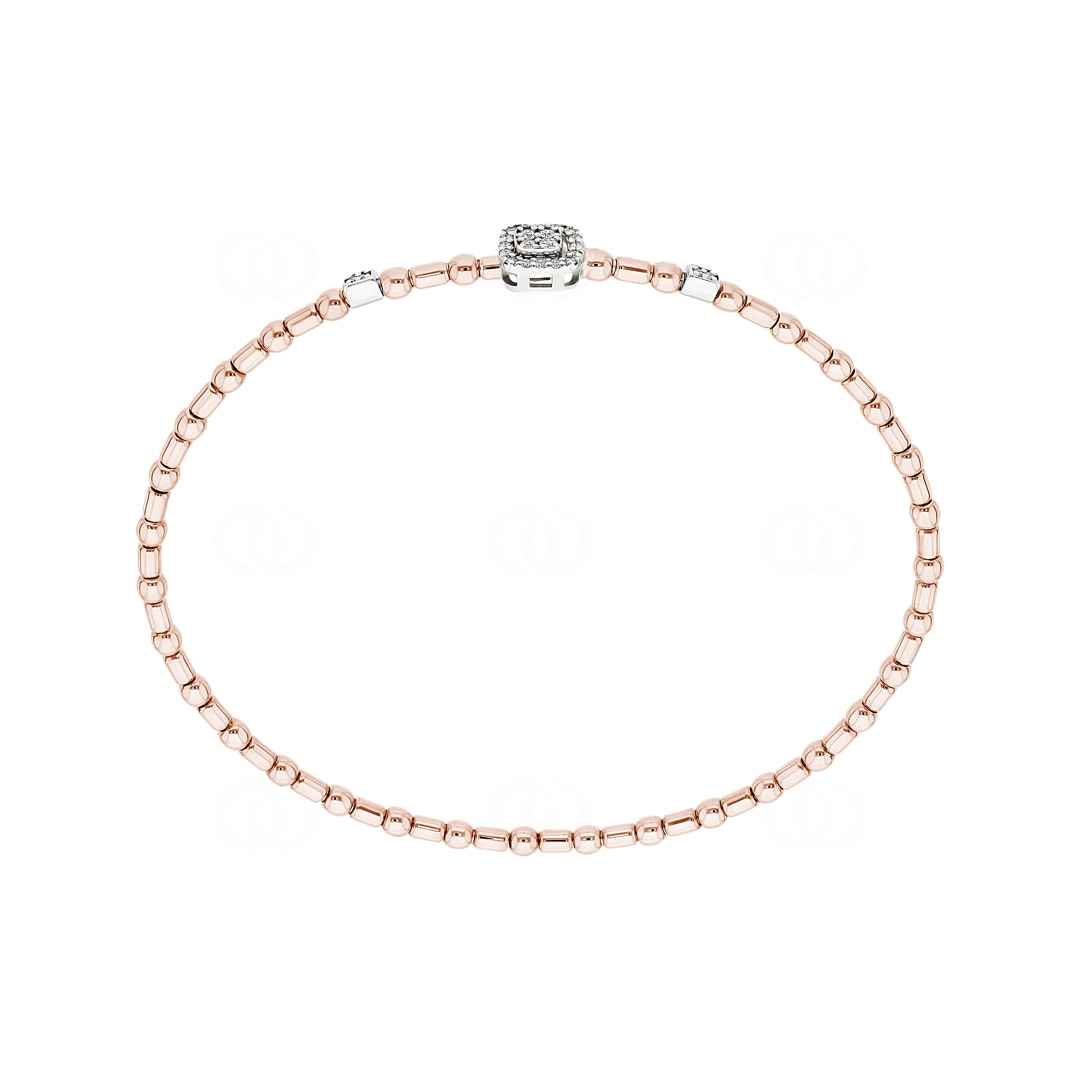 Armreif 750/18 K Rosé-/ Weissgold mit Diamanten 0.12 ct H/si