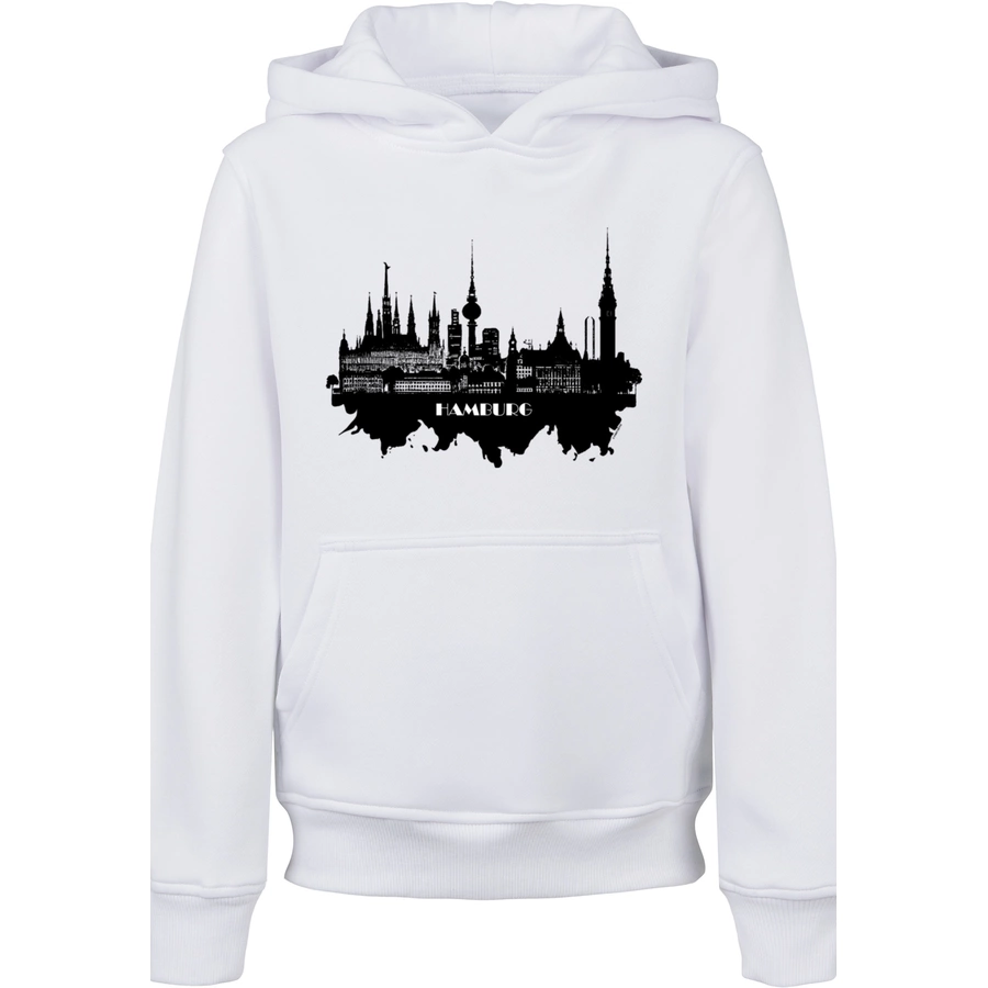 F4NT4STIC Hoodie Cities Collection - Hamburg skyline weiß
