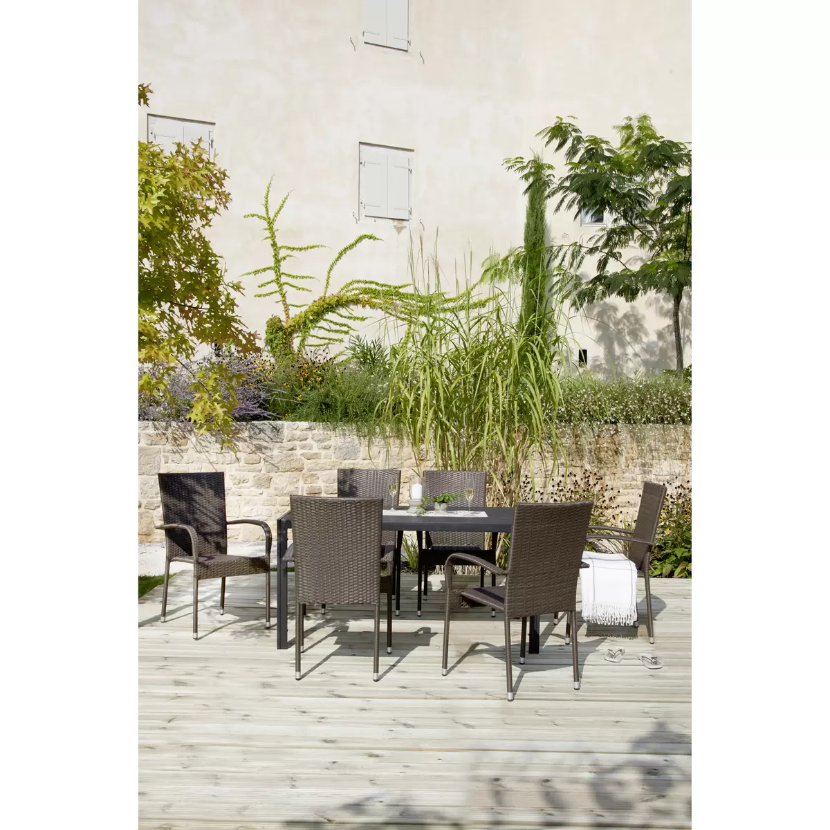 Ondega Gartentisch Milano dunkelgrau,schwarz