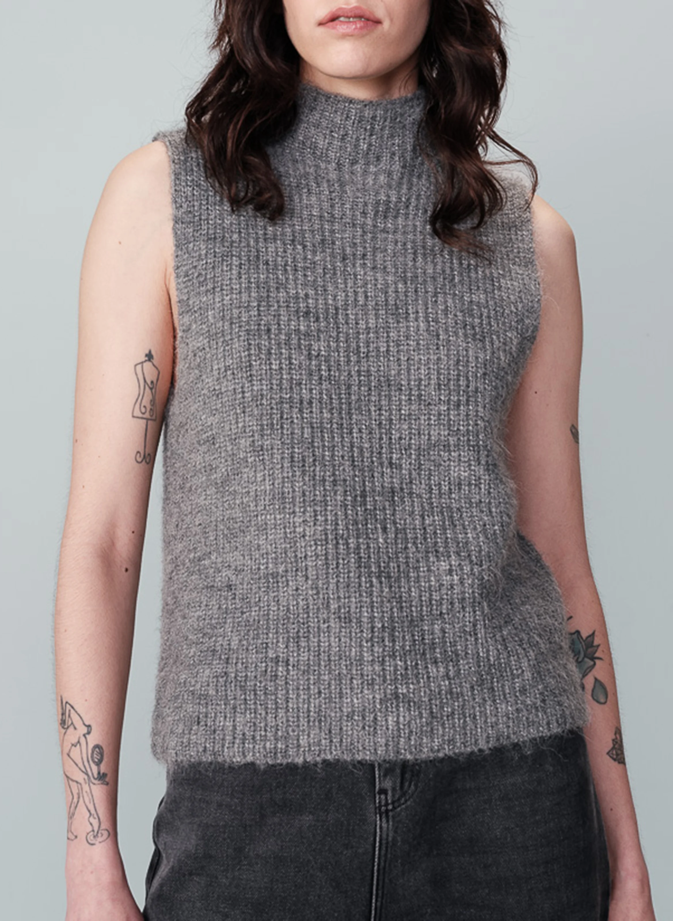 NAIMA - Pull col cheminée | Gris