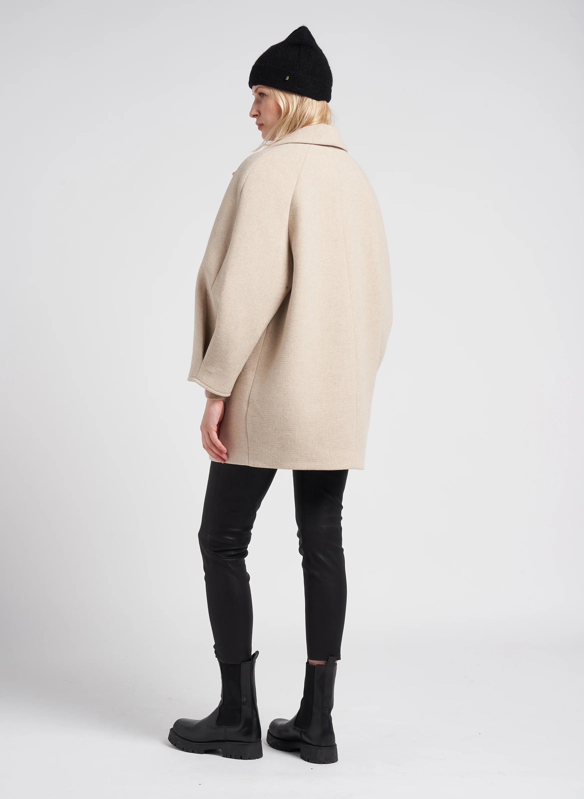 DENVER - Pantalon slim en cuir | Noir