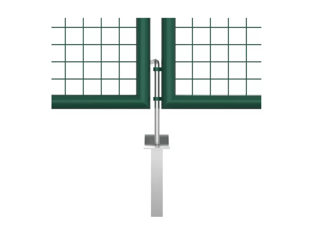 Portail en treillis de jardin acier 390x125 cm vert