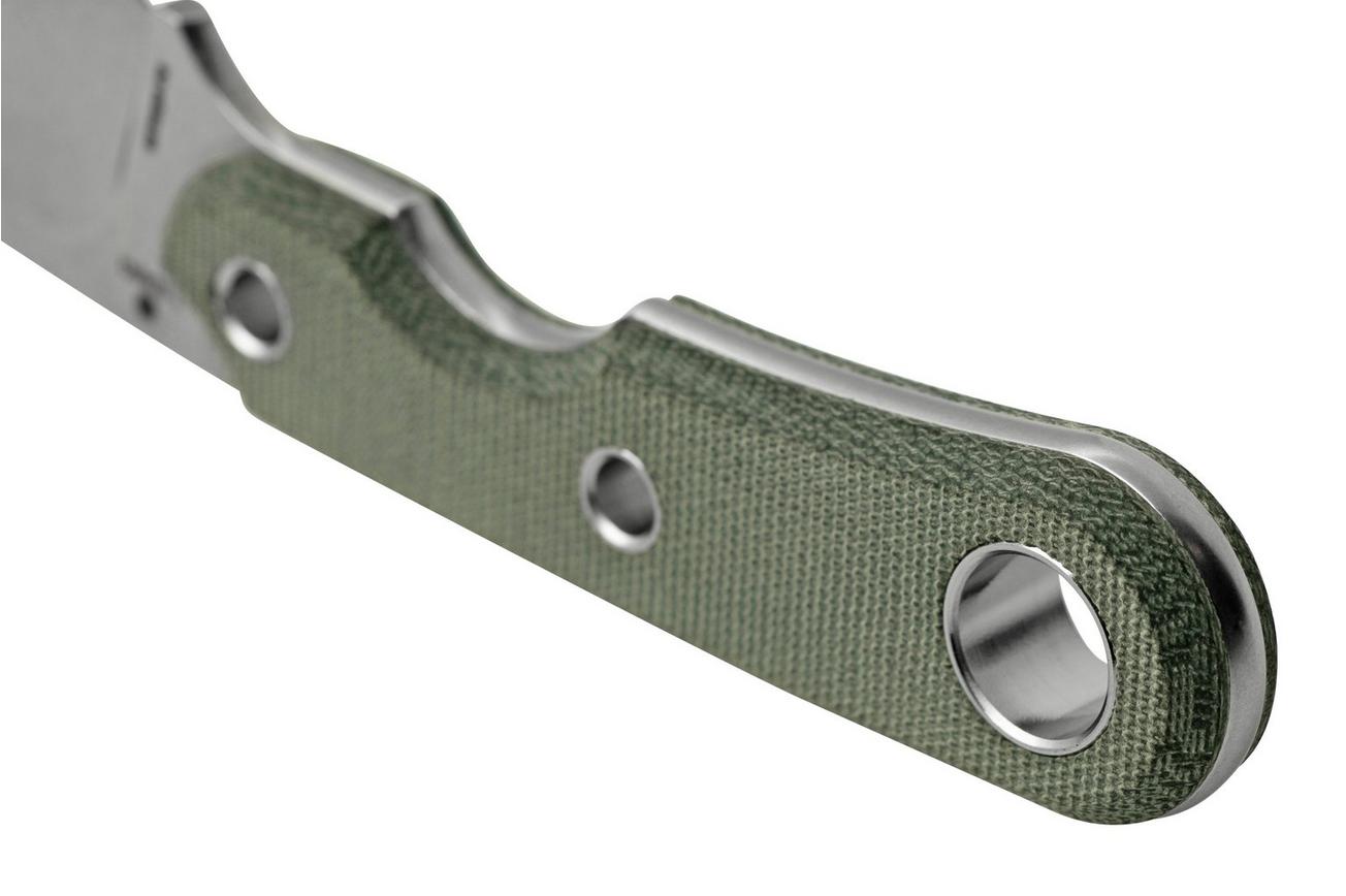 Viper Basic 1 VT4028CB, D2 Droppoint Stonewashed, Black Canvas Micarta , vaststaand mes