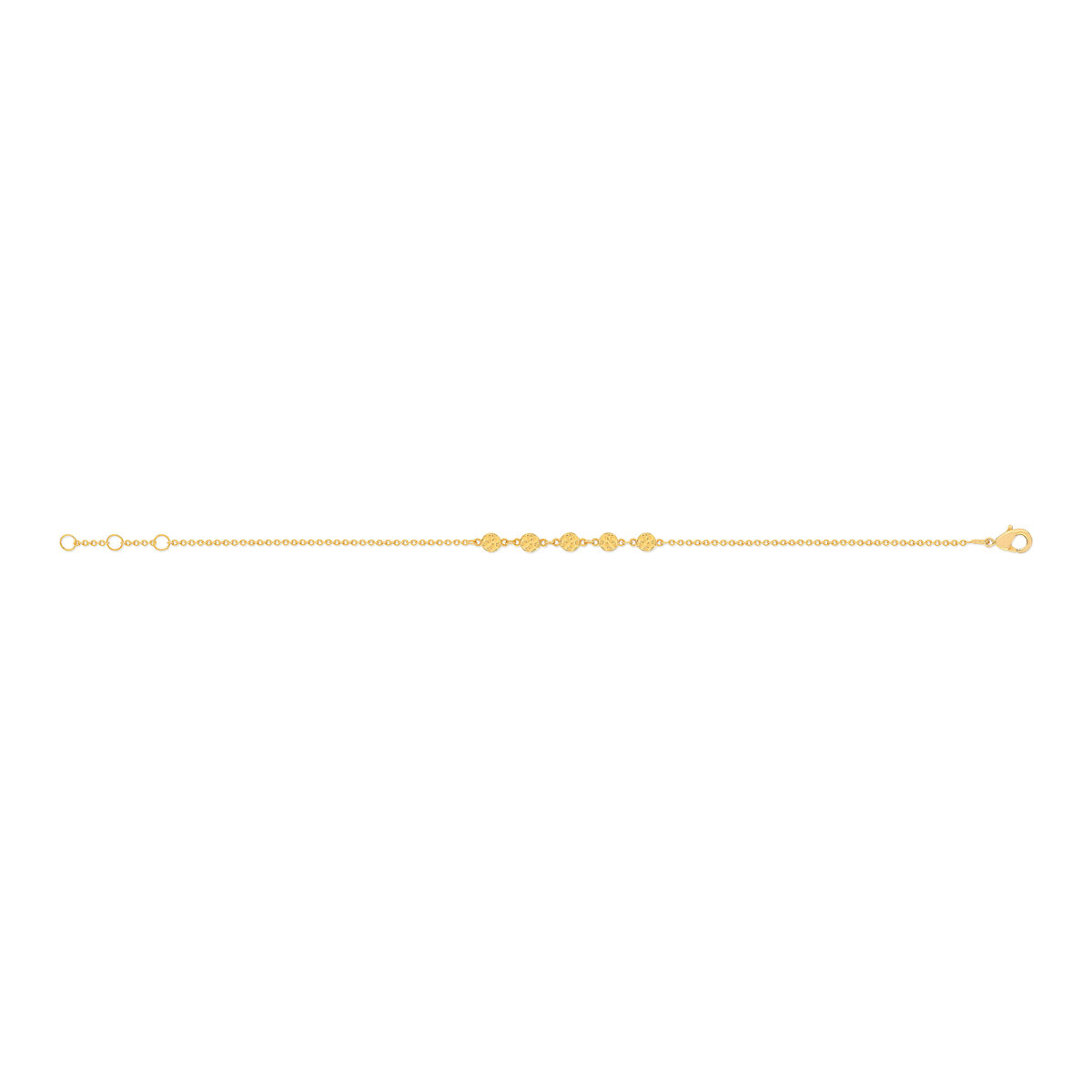 Bracelet plaqué or pastilles martellées 19 cm