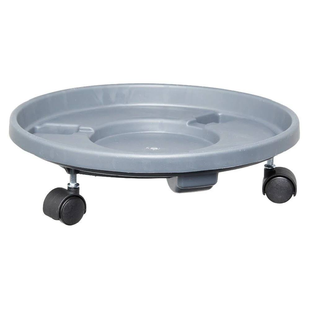 Support à roulette rond gris pour pot
