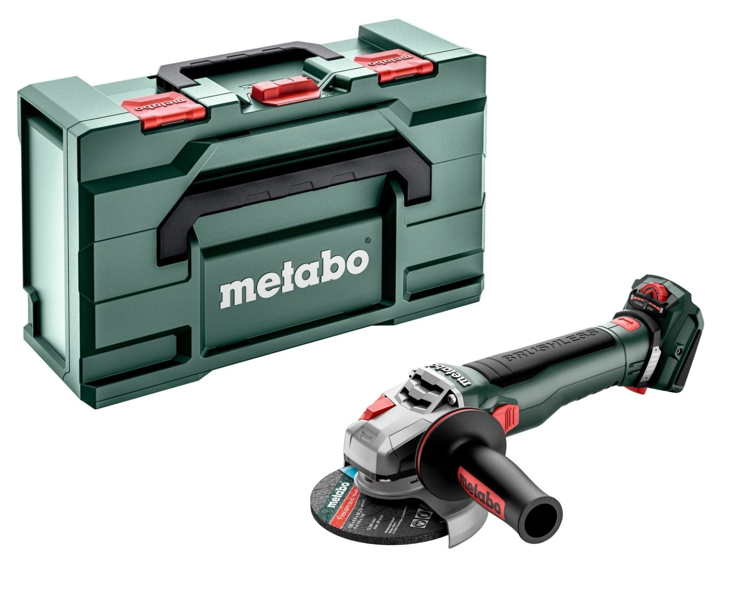 Metabo WVB 18 LT BL 11-125 Quick 18V Li-ion Accu haakse slijper body in MetaBox  - 125 mm