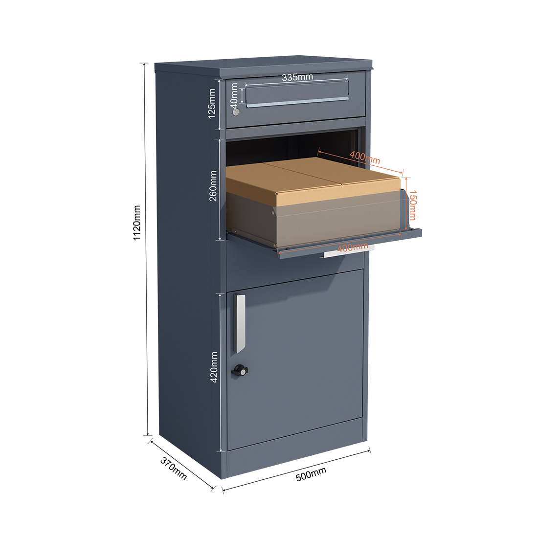 Holmberg Paket-Briefkasten 50x38x112cm