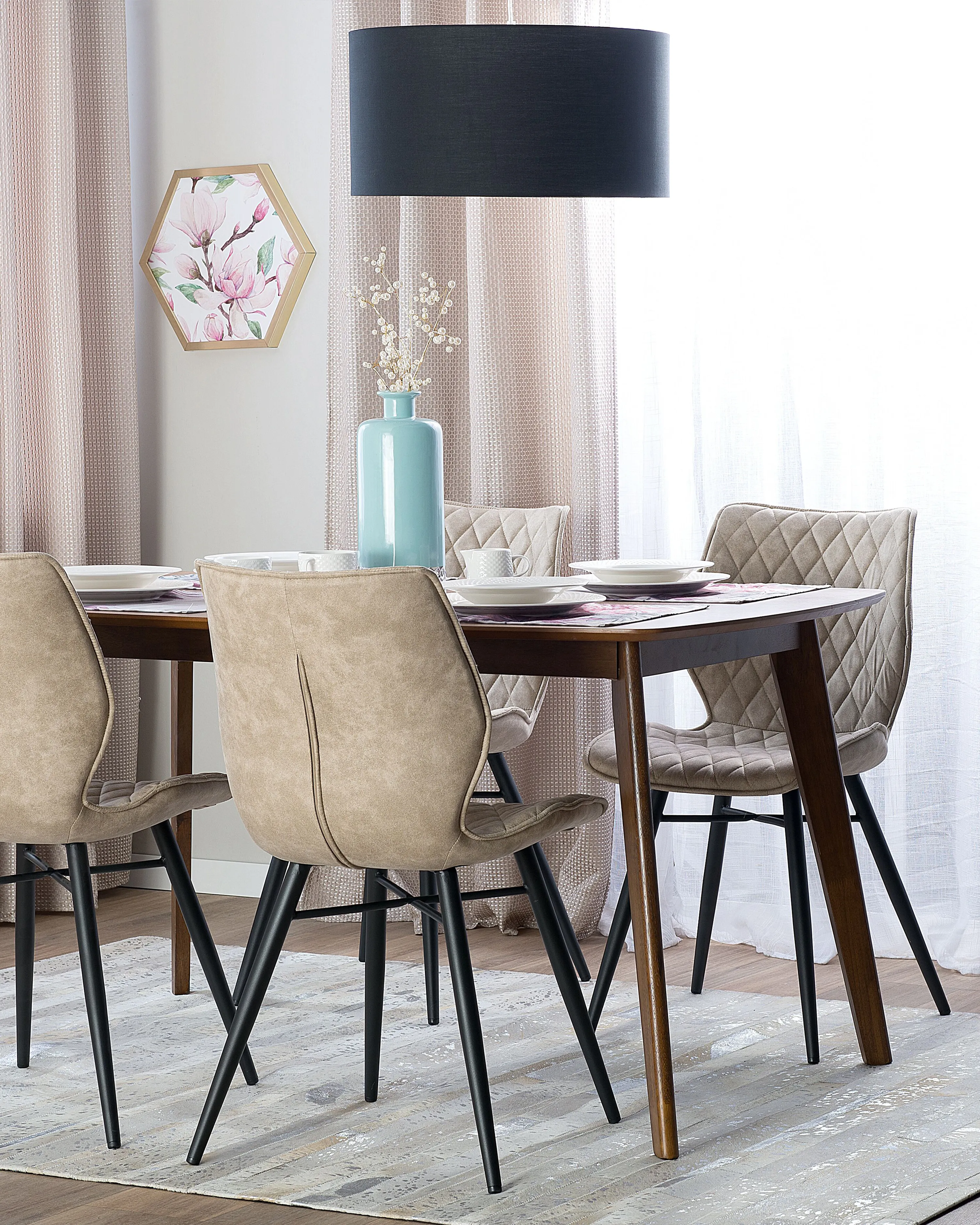 Set van 2 eetkamerstoelen LISLE Beige