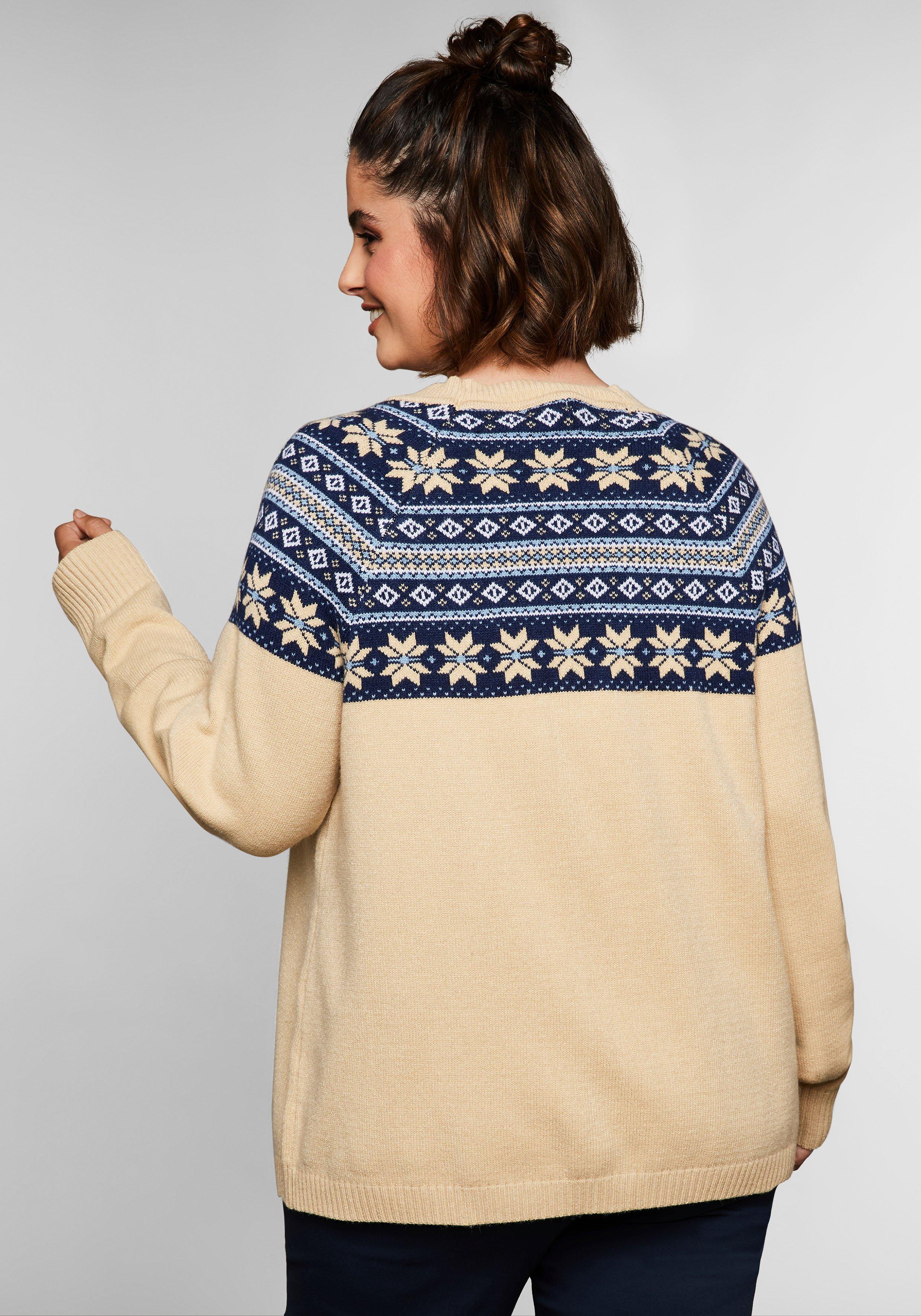Strickjacke mit Norwegermuster, weiche Qualität