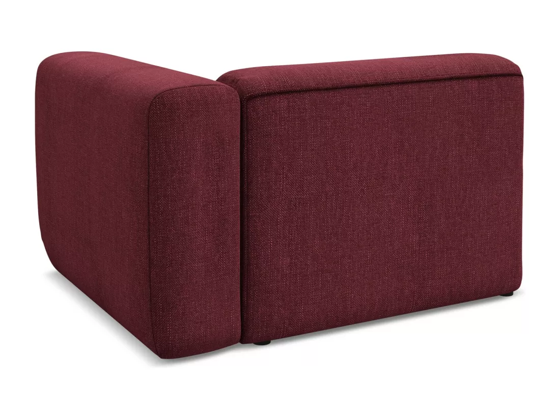 Module avec accoudoirs droit en tissu chenille - bordeaux - EKAHI
