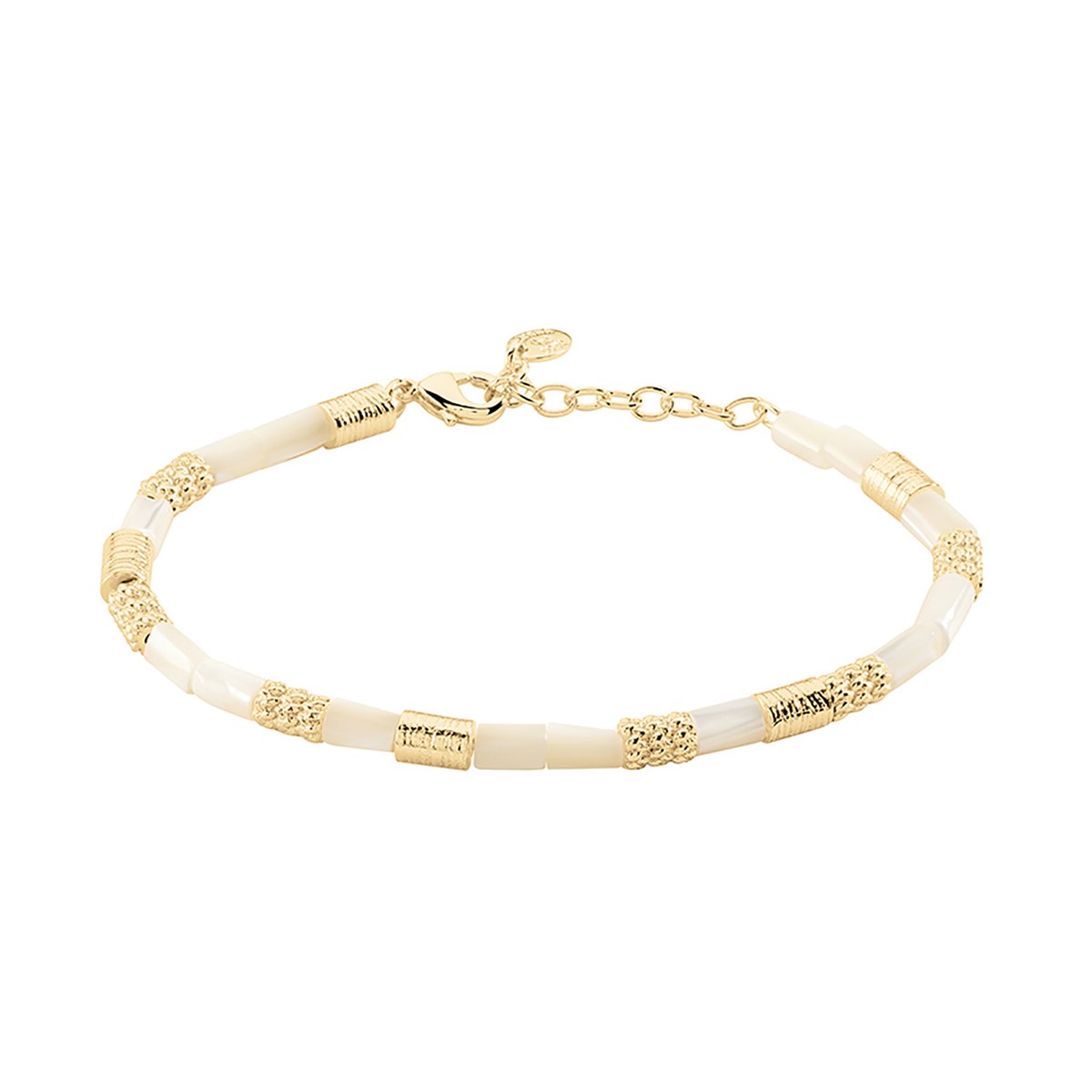 Bracelet Agatha Petra métal doré nacre blanche