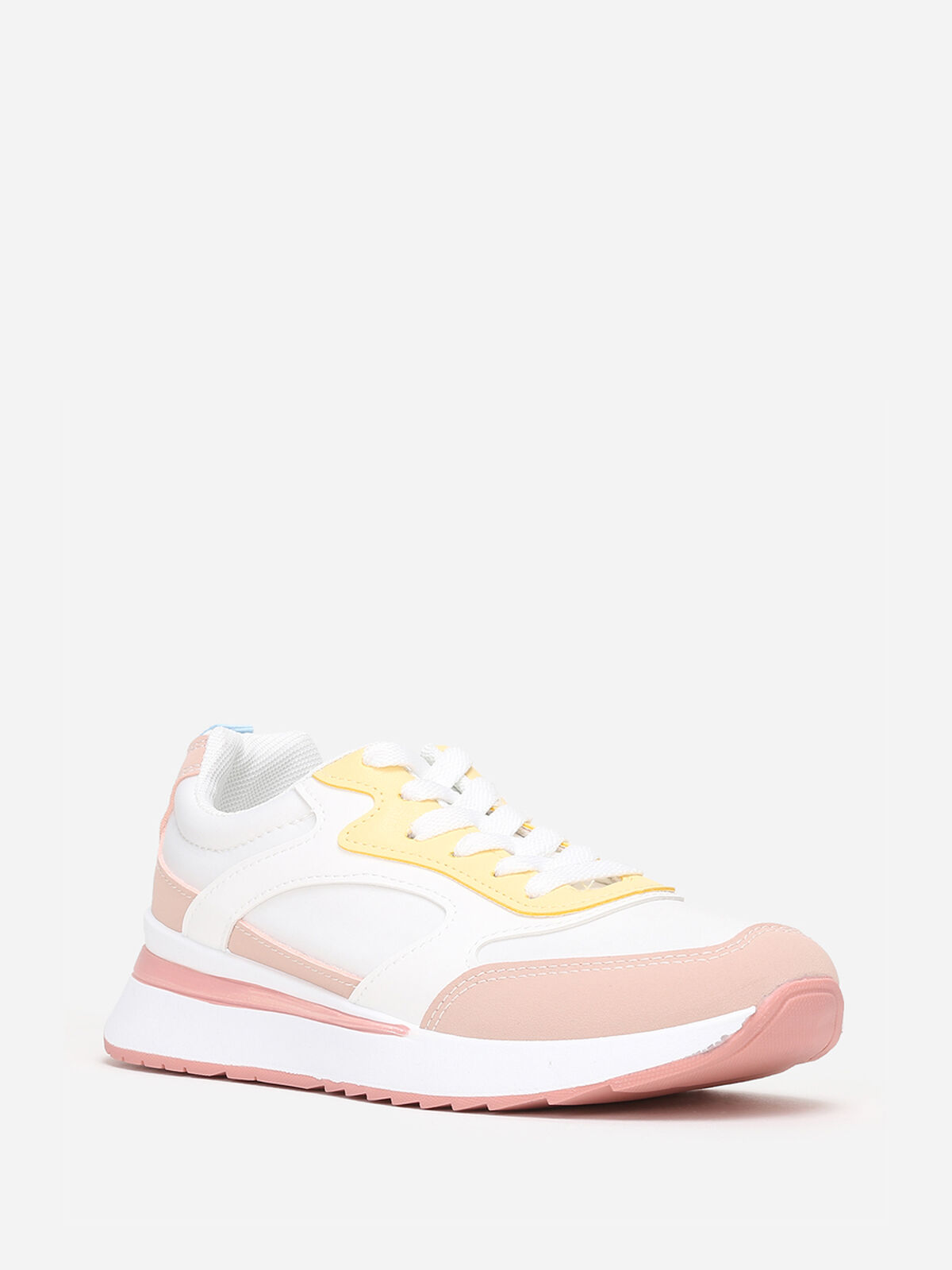 Baskets running compensées- Rose