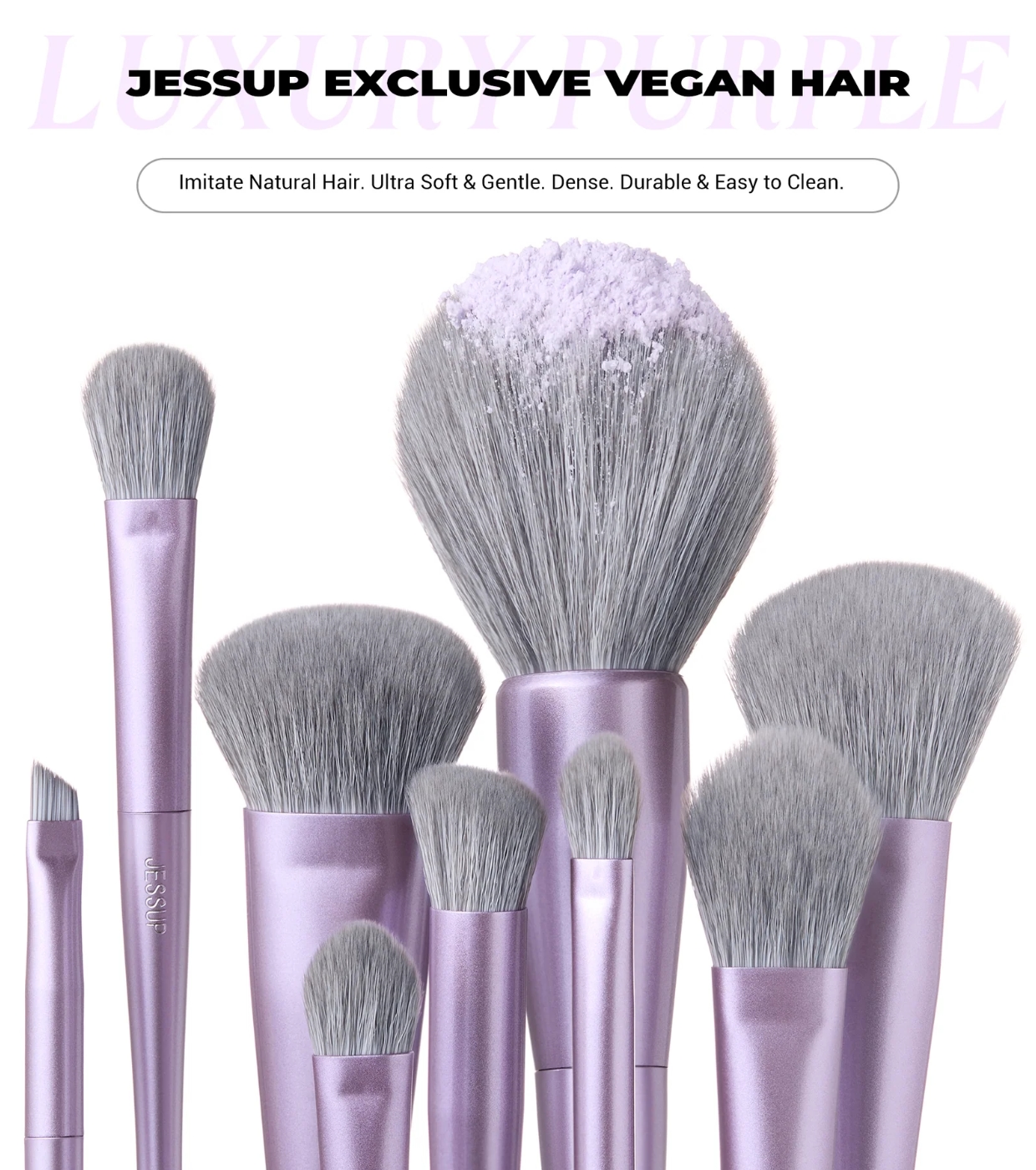 Jessup Beauty - *Everyday Glam* - Conjunto de pincéis 14pc Luxury Purple - T512