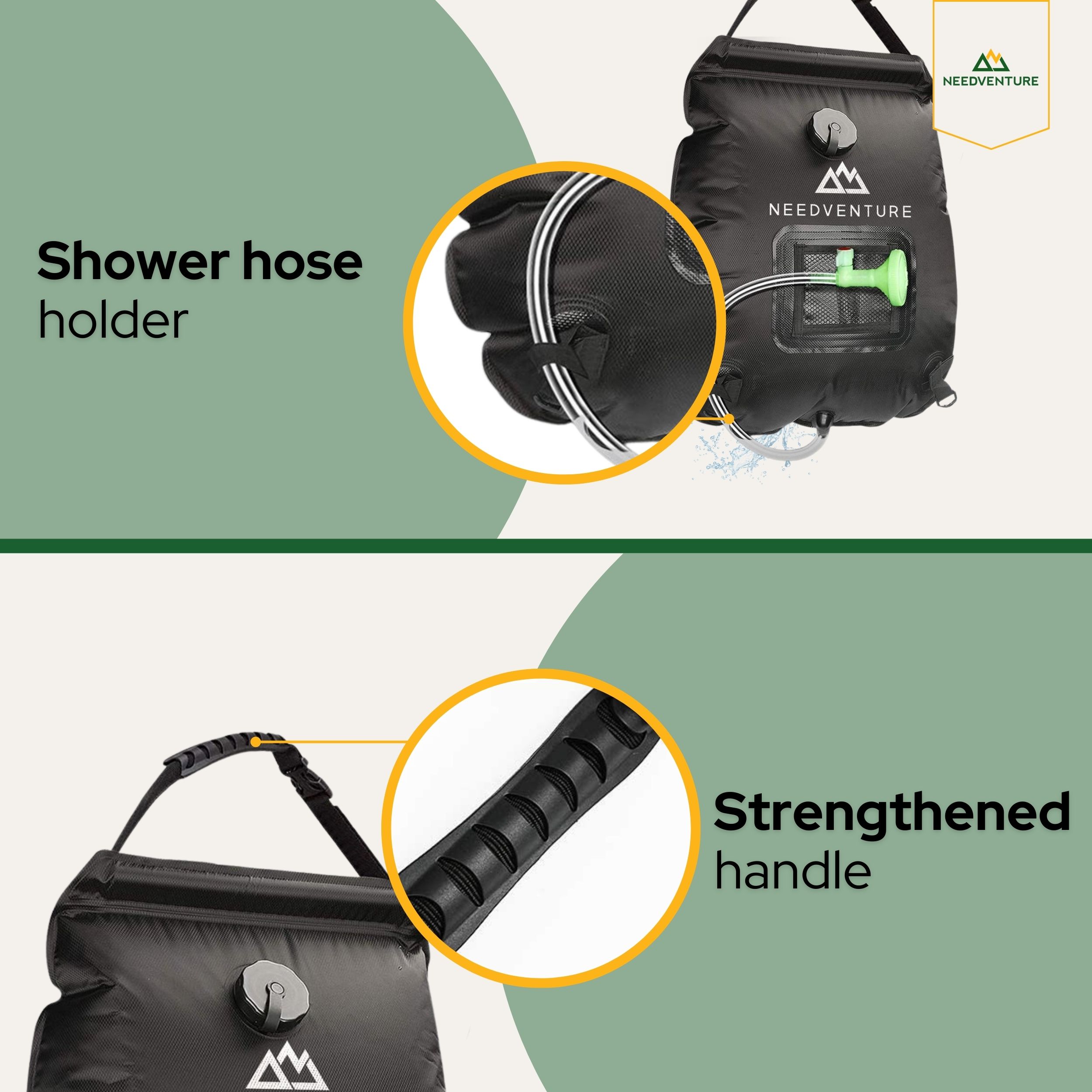 needventure® 20 Liter kampeerdouche - Black