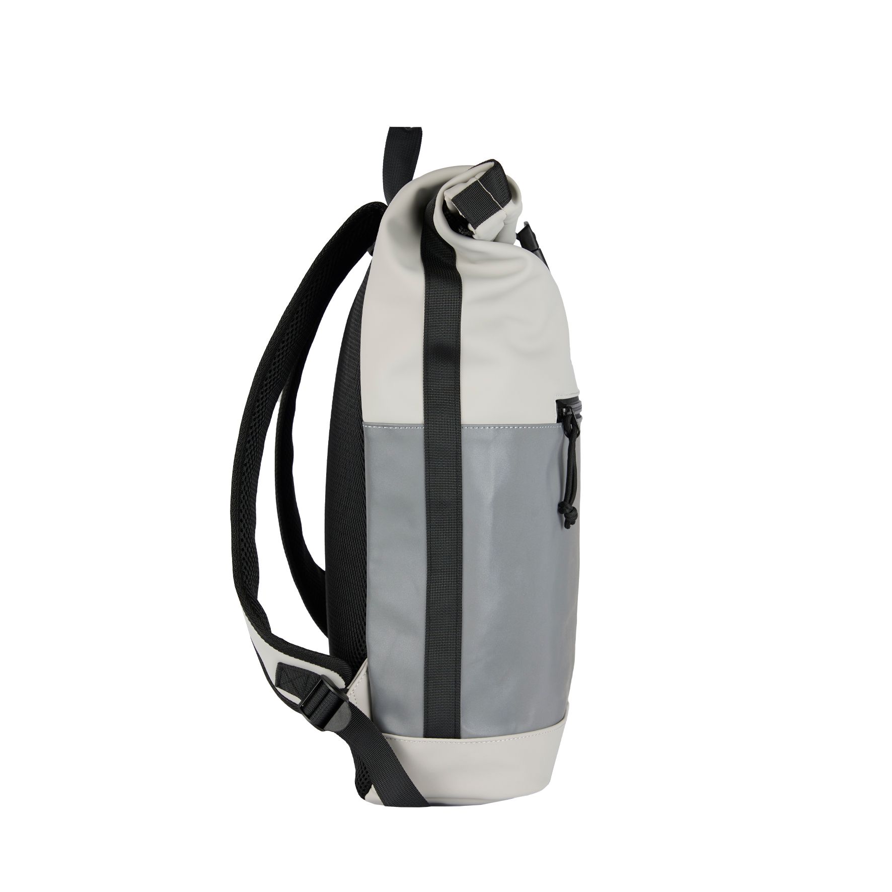 New Rebels Bowie New York Rolltop Backpack Reflective Part Light Grey