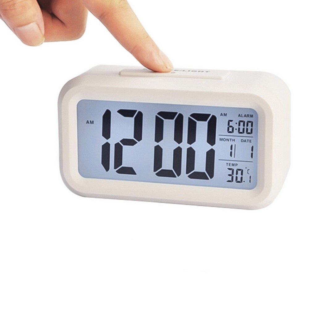 Digitaler LED Wecker mit Temperaturanzeige   Datumsanzeige (Batteriebetrieben) - Schwarz