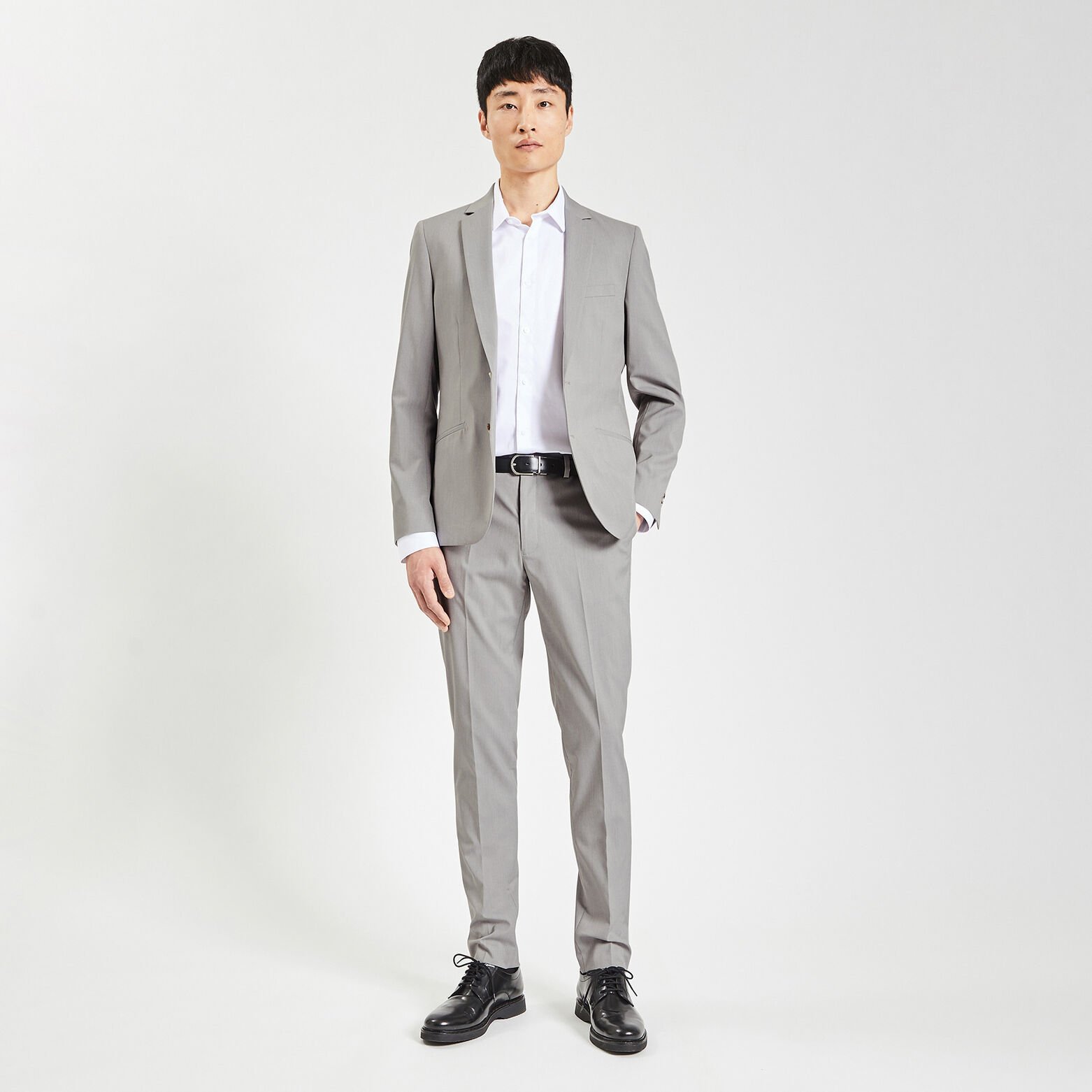 Pantalon de costume slim biton Beige