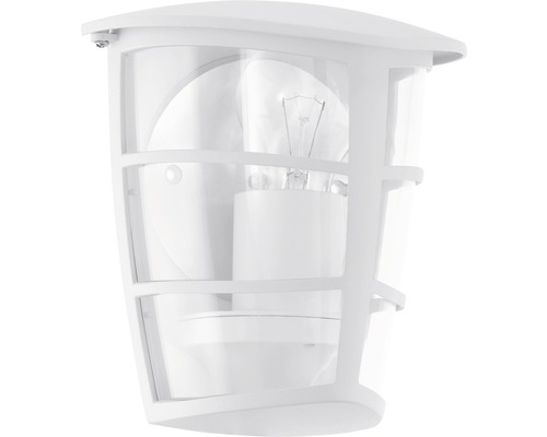 Buitenwandlamp, 1-lichts, H 20 cm, wit