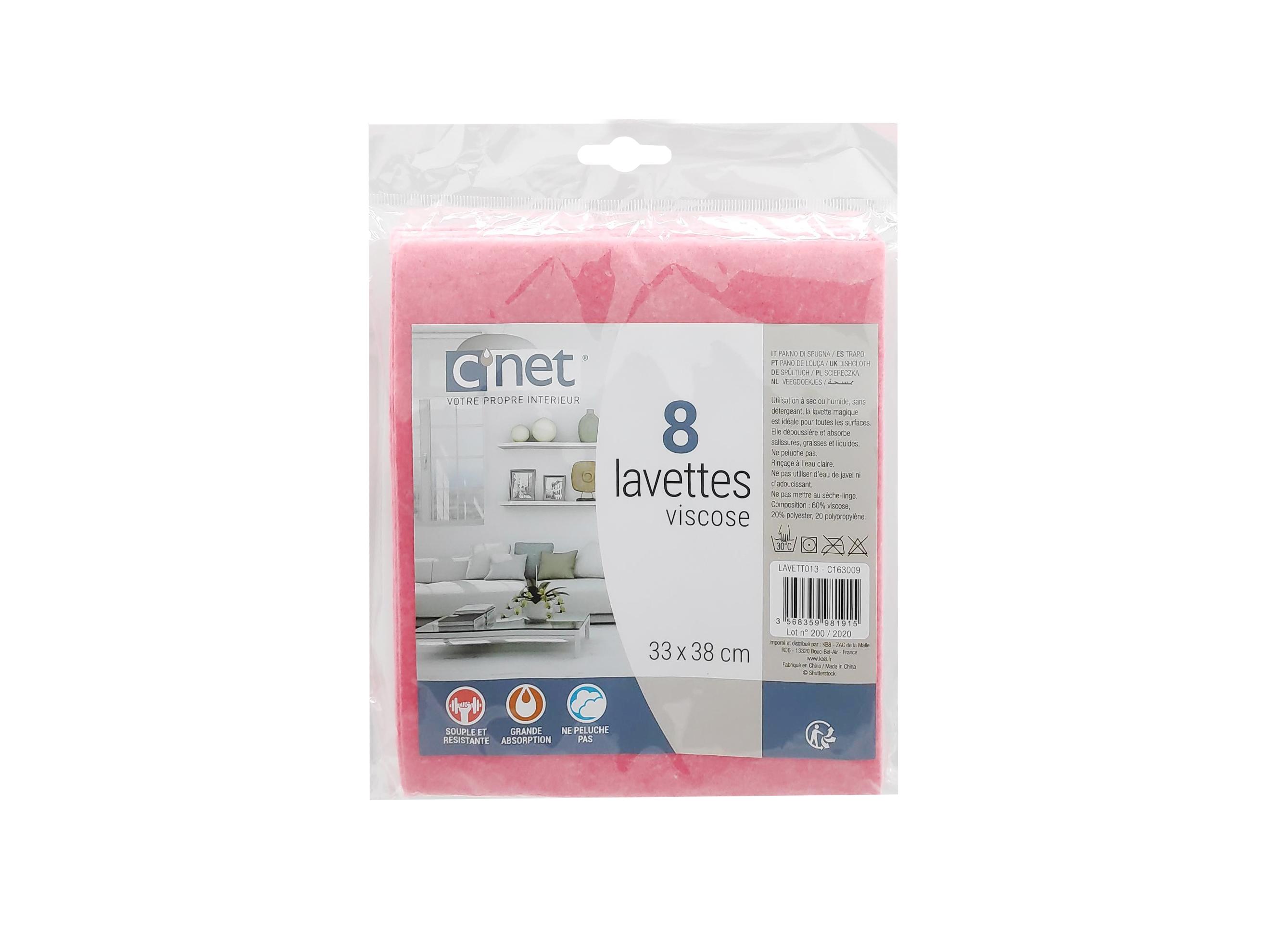 8 LAVETTES VISCO 33X38CM