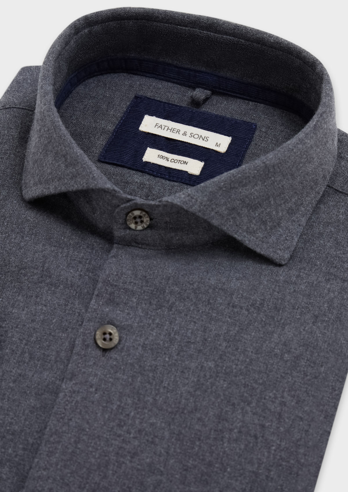 Chemise sport Slim en twill de coton uni gris souris
