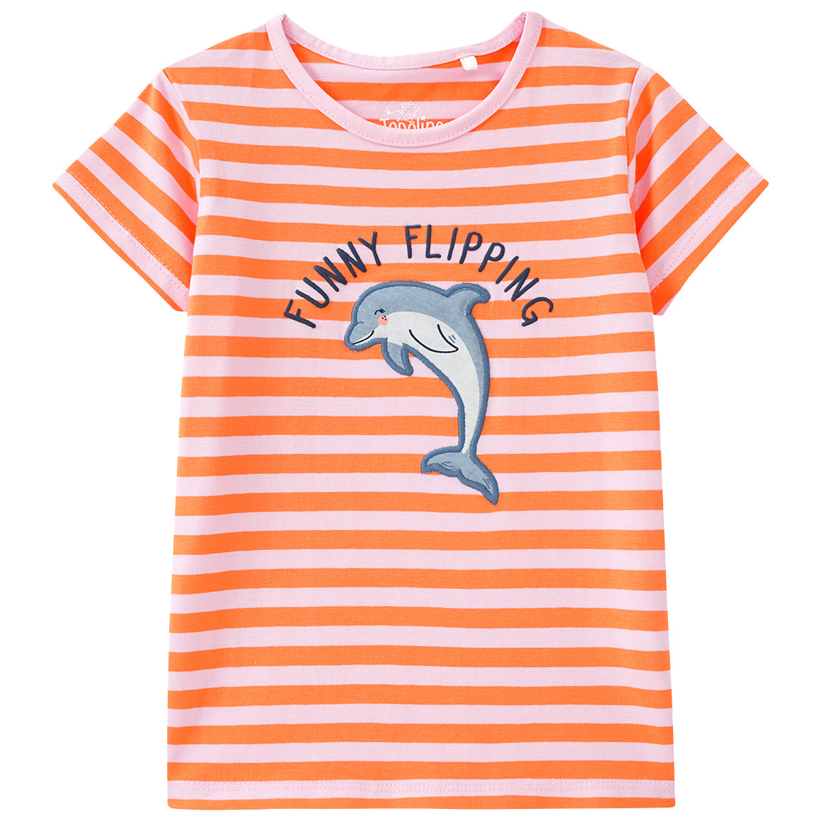 Topolino Mädchen T-Shirt mit Delfin-Motiv rosa / orange