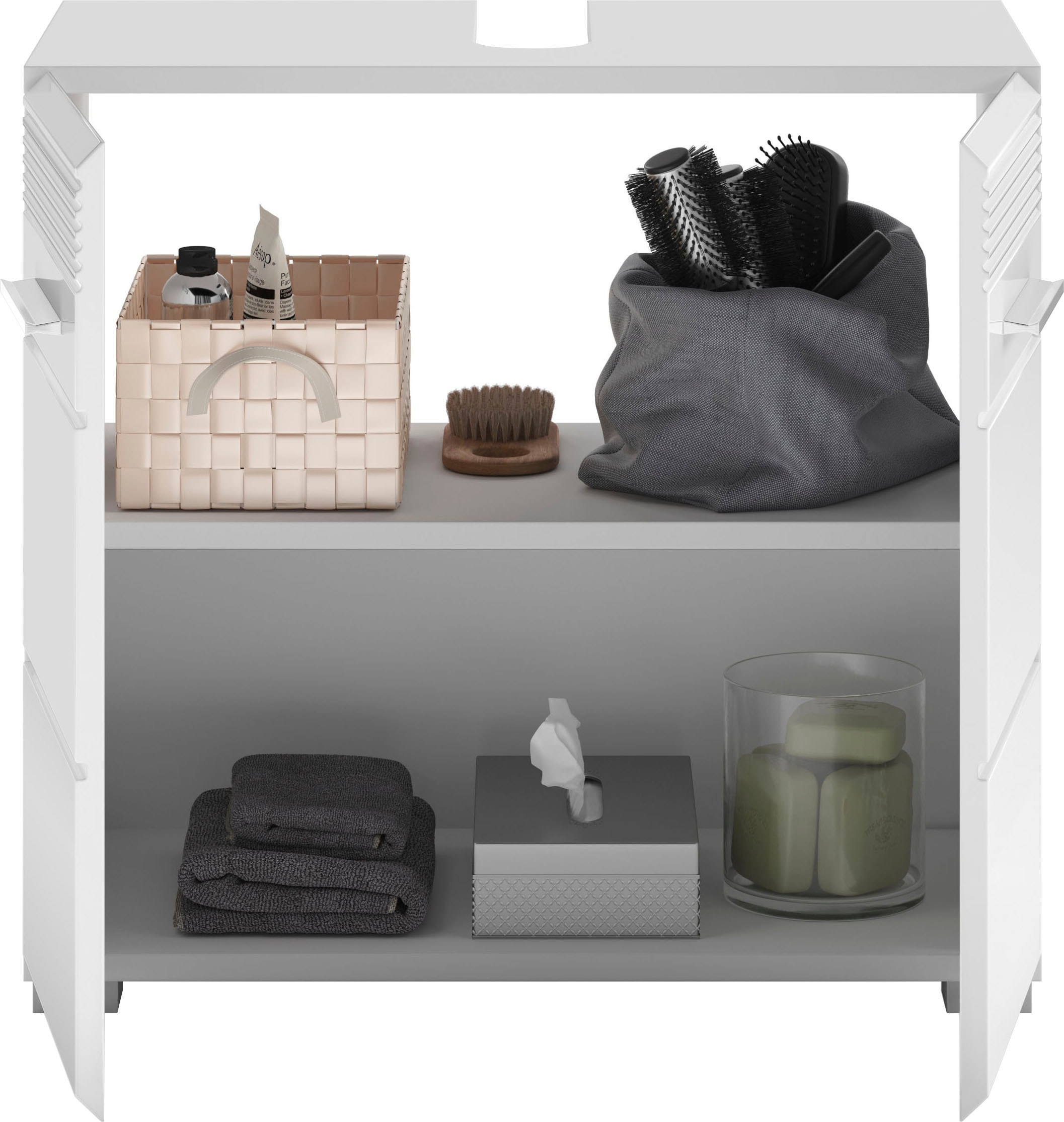 INOSIGN Waschbeckenunterschrank »Malmö, Breite 60 cm, 2 Tür, 2 Fächer, mit Siphonausschnitt, MDF-Front« in verschiedenen Farben erhältlich, Badmöbel, Badschrank, Kommode, Bad