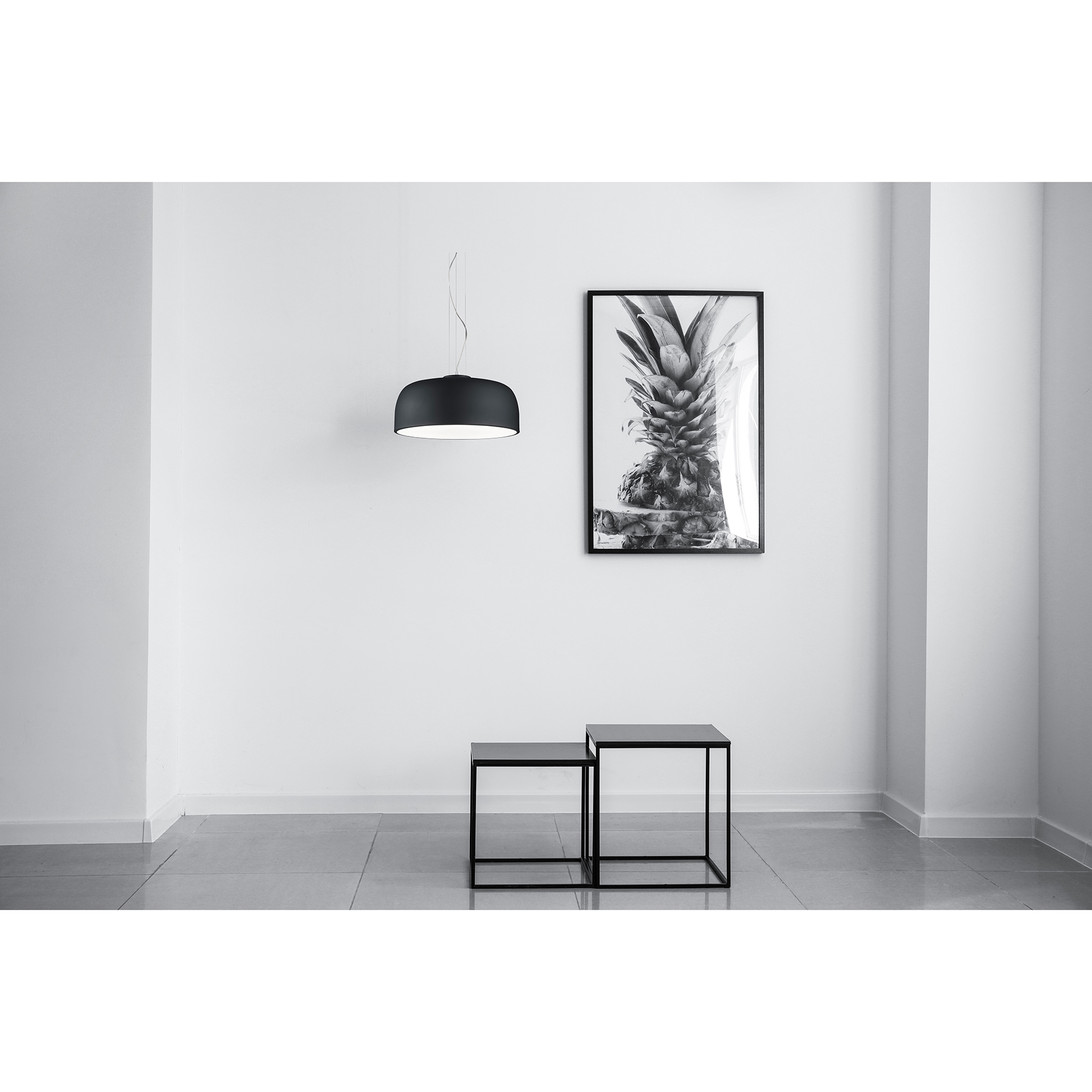 2er-Set Couchtisch - schwarz - Metall