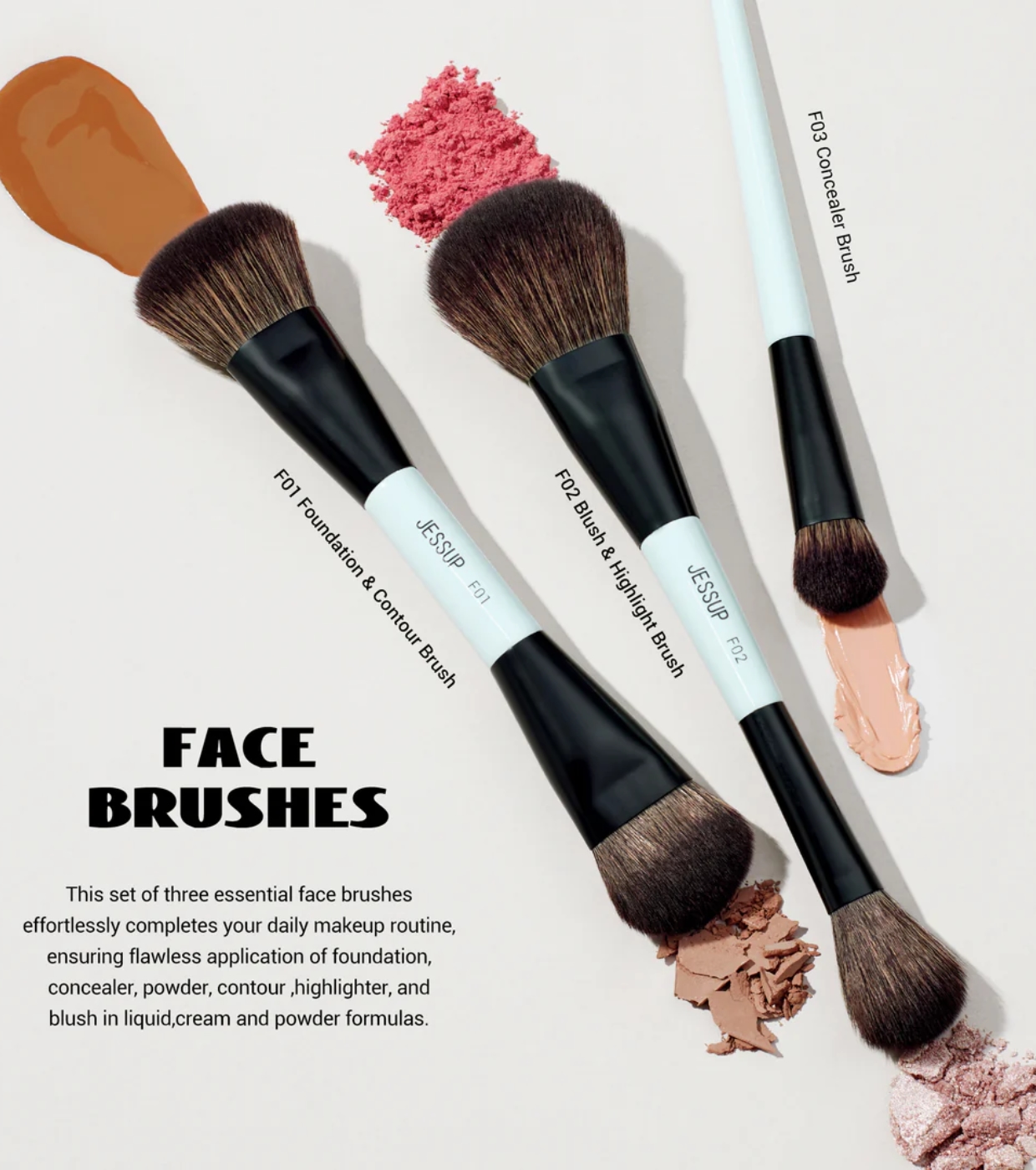 Jessup Beauty - *Makeup Lover Collection V* - Conjunto de 10 pincéis - Bright Cyan