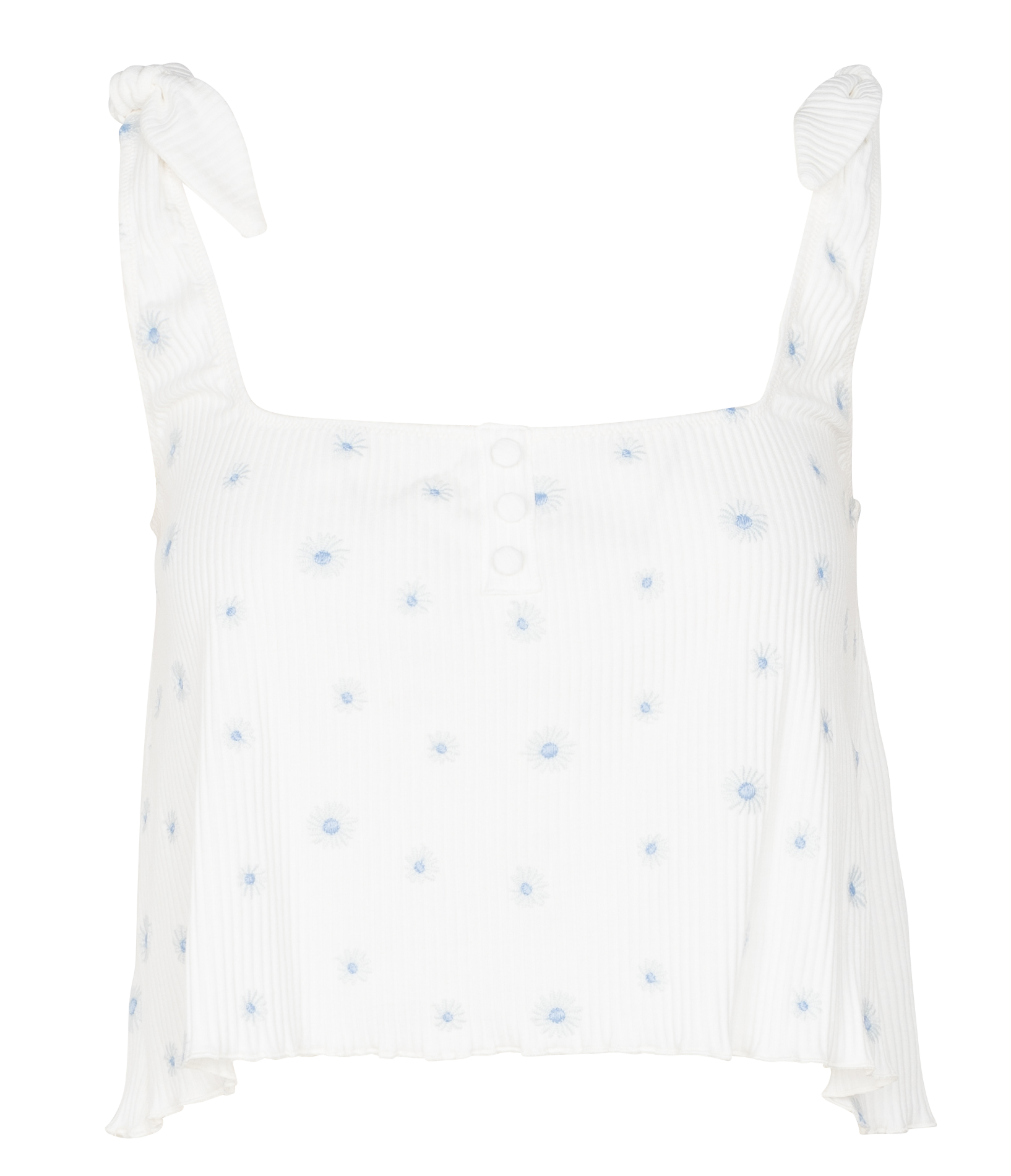 PEONIA - Haut de pyjama brodé en coton bio | Beige