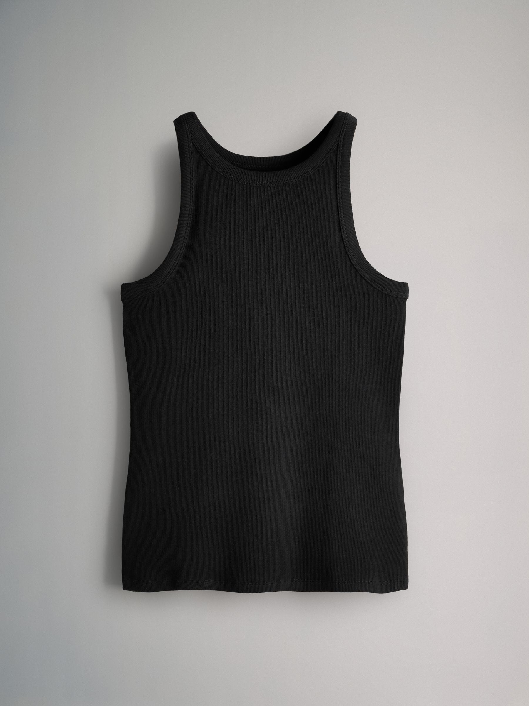 Zwart/wit/gemêleerd grijs/dierenprint - The Set verpakking van 4 geribbelde racerback hemden