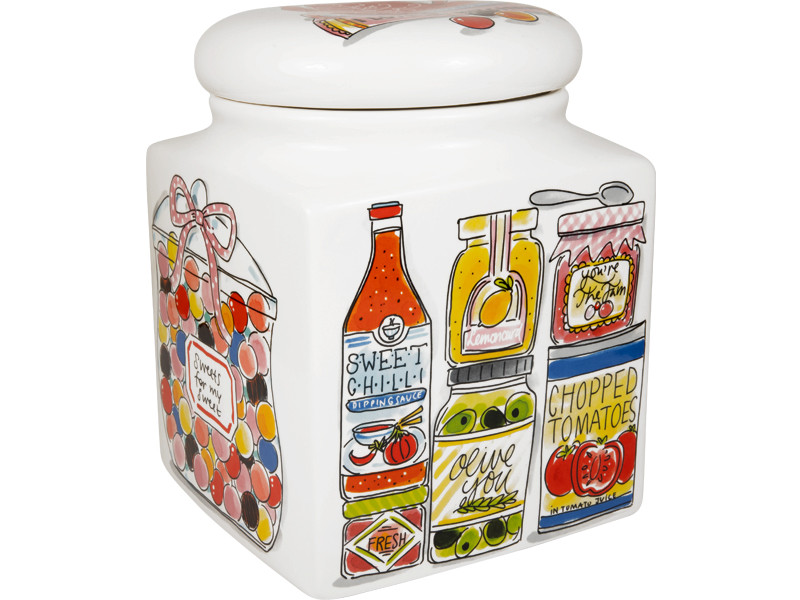 Voorraadpot vierkant 20x26cm Blond Birthday I love my kitchen