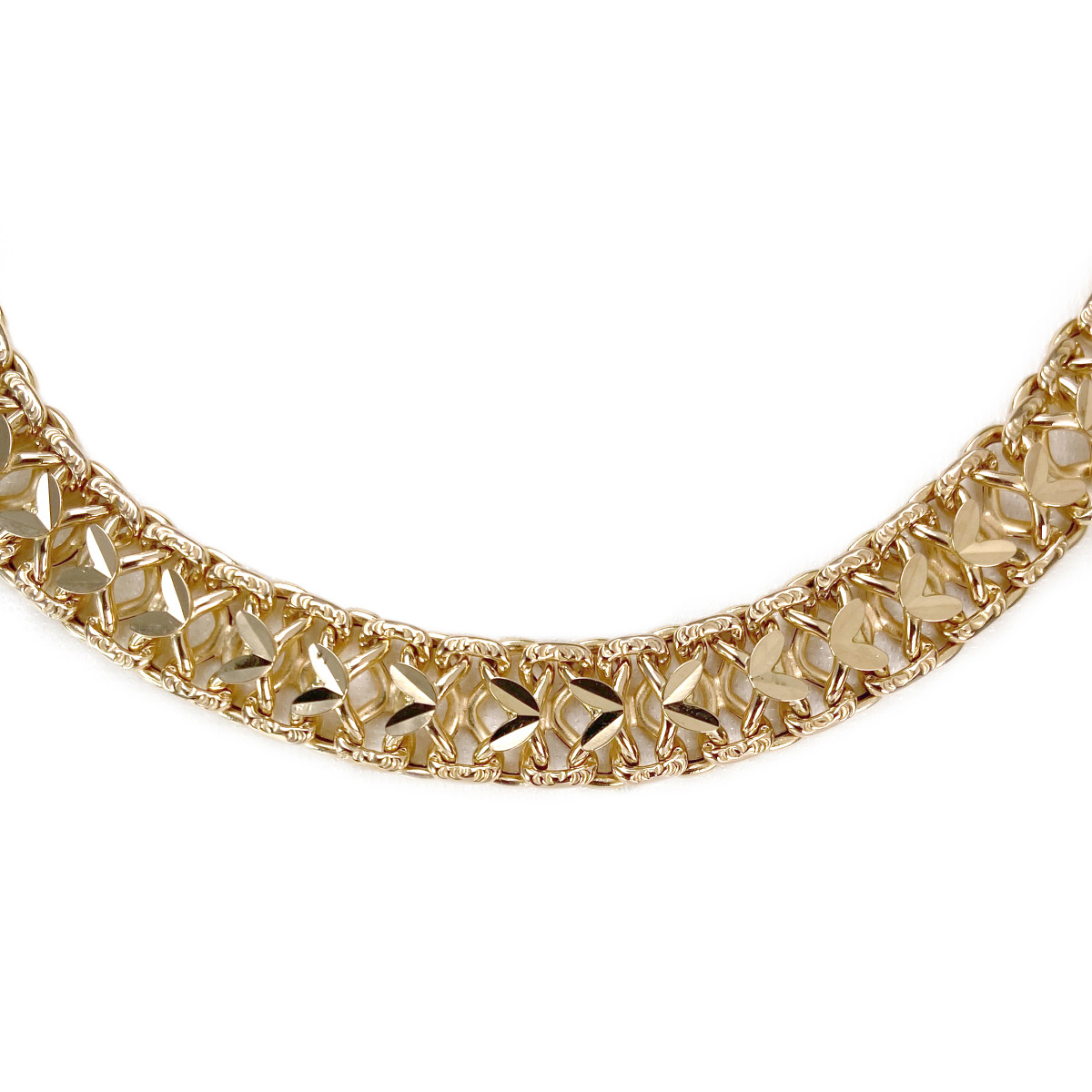 Collier d'occasion or 750 jaune maille fantaisie 44 cm